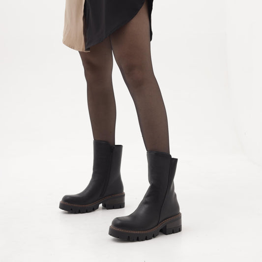 STIVALETTO LISCIO NERO MP652-2PUNERO CHOCOLA