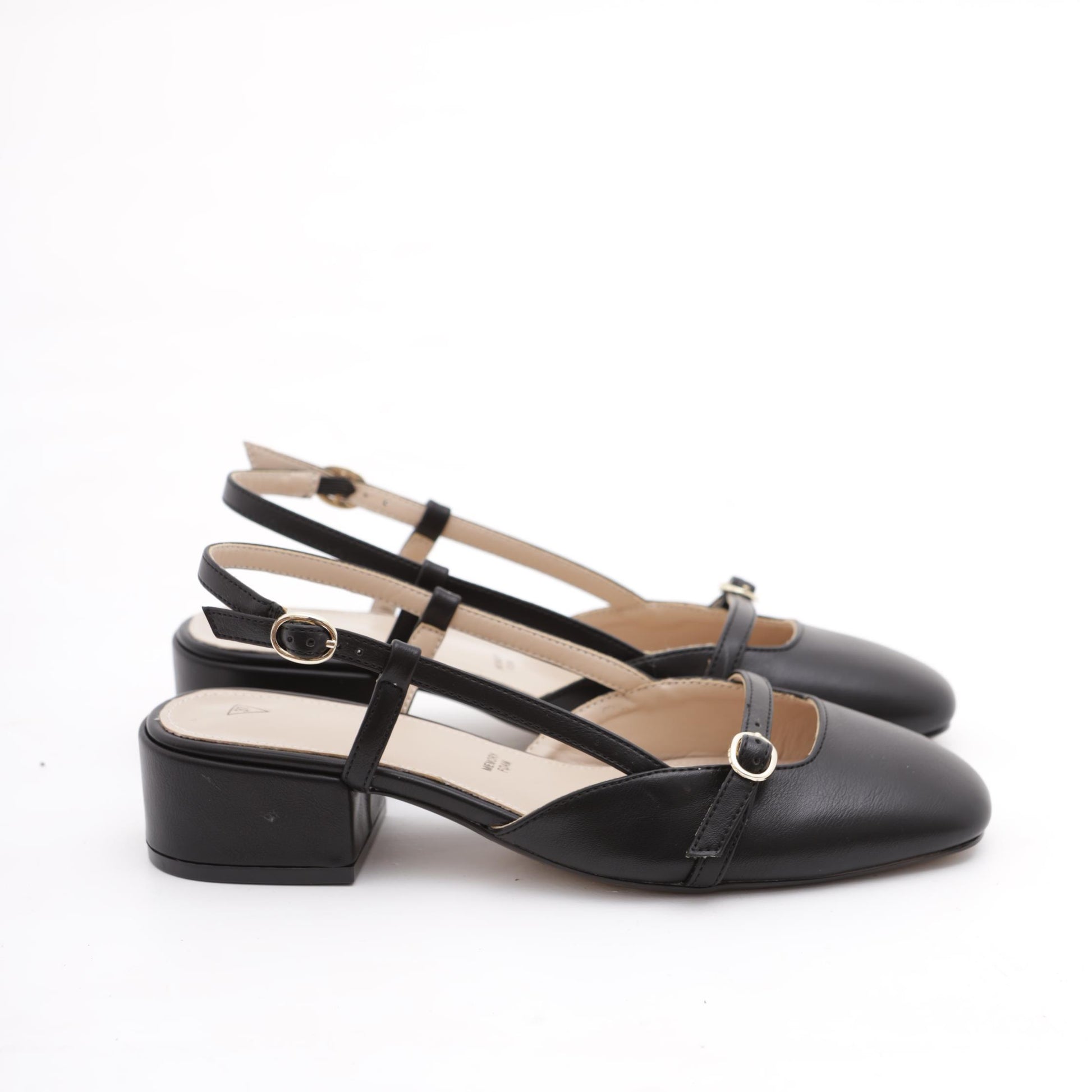 SLINGBACK BASSA CINTURINO NERO 