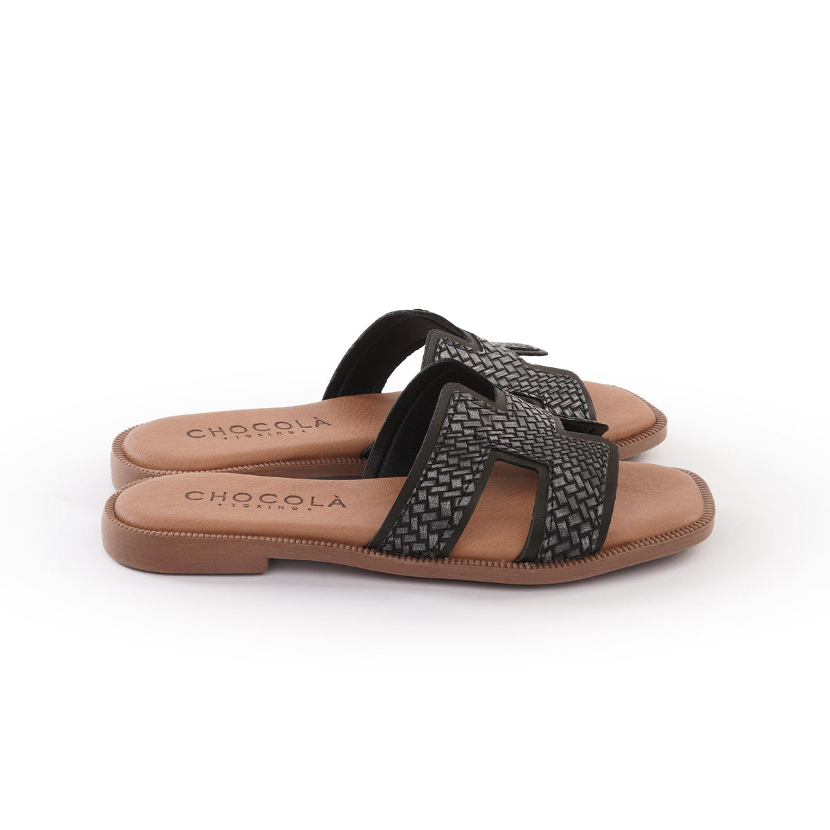 CIABATTINA H INTRECCIATO NERO<BR/><BR/><BR/> 