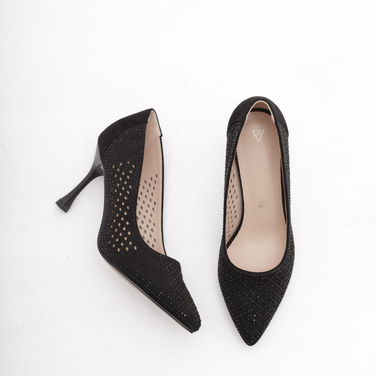 DECOLLETE' FORATA STRASS NERO 