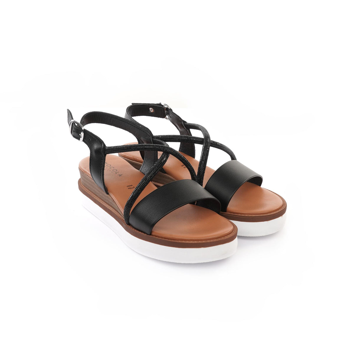 SANDALO ZEPPA BRILLANTINI NERO<BR/> 