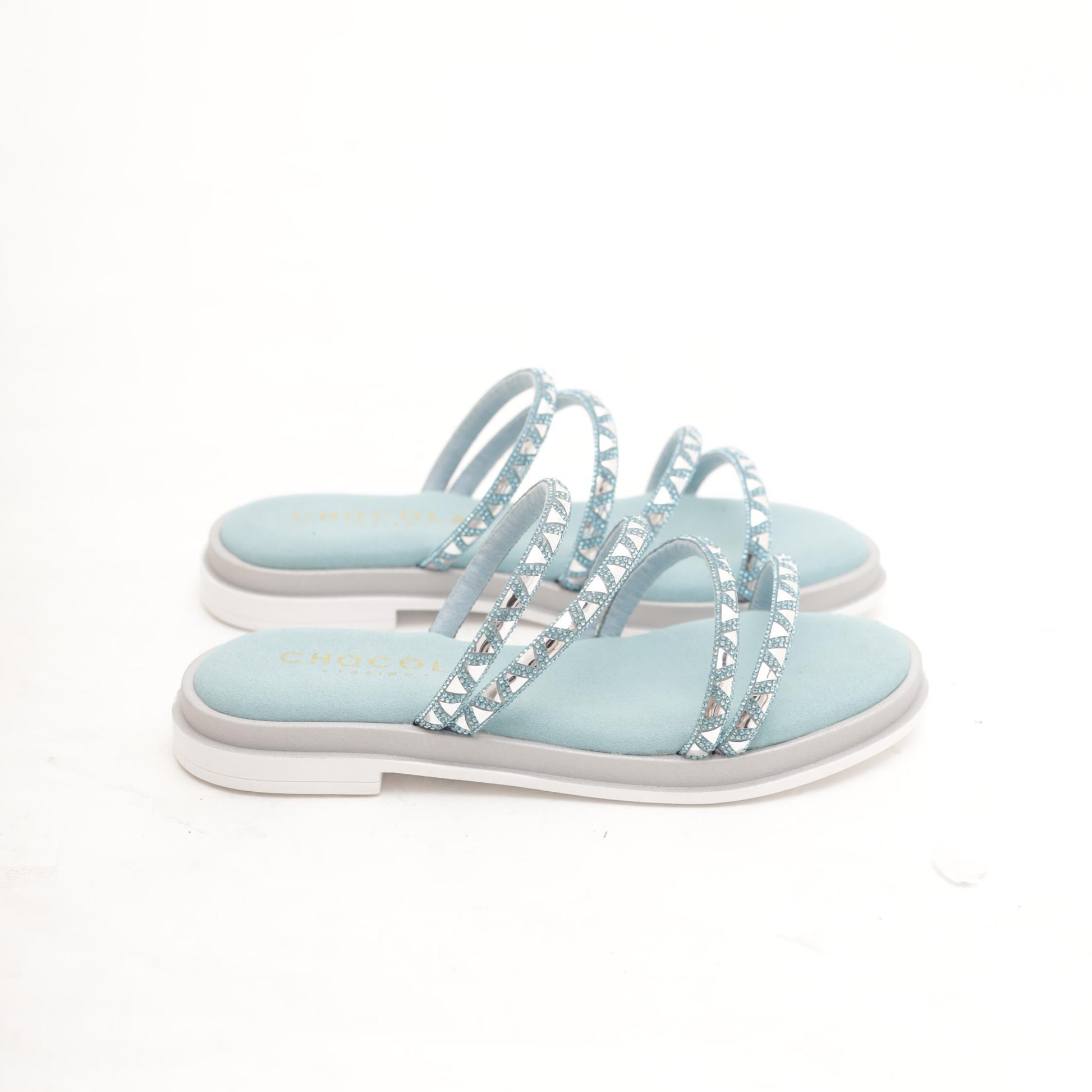 SANDALO FASCETTE TRIANGLE CELESTE 
