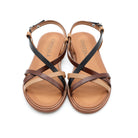 SANDALO FLAT FASCETTE NERO 