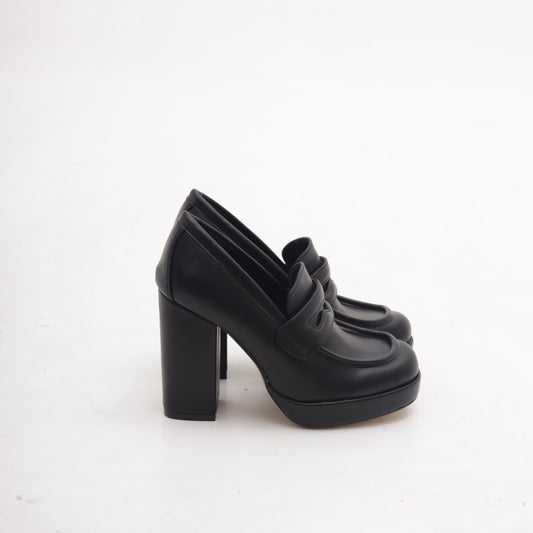 MOCASSINO TACCO ALTO NERO 