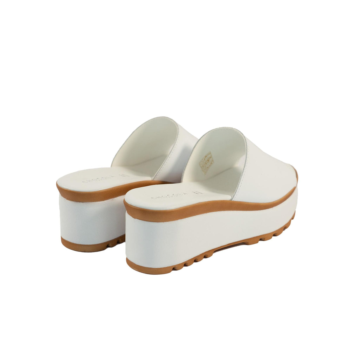 CIABATTA FASCIA VERA PELLE BIANCO<BR/> 