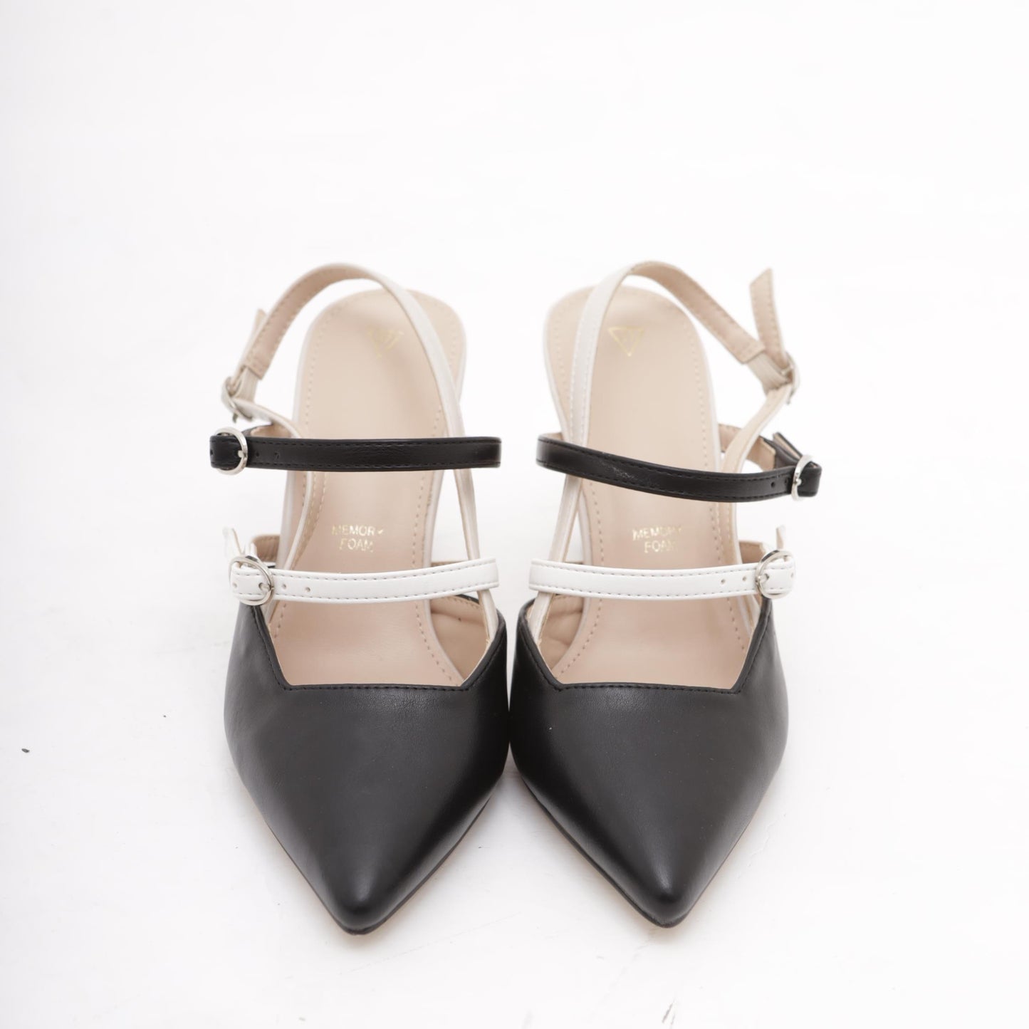 SLINGBACK CINTURINI BICOLORE NERO 