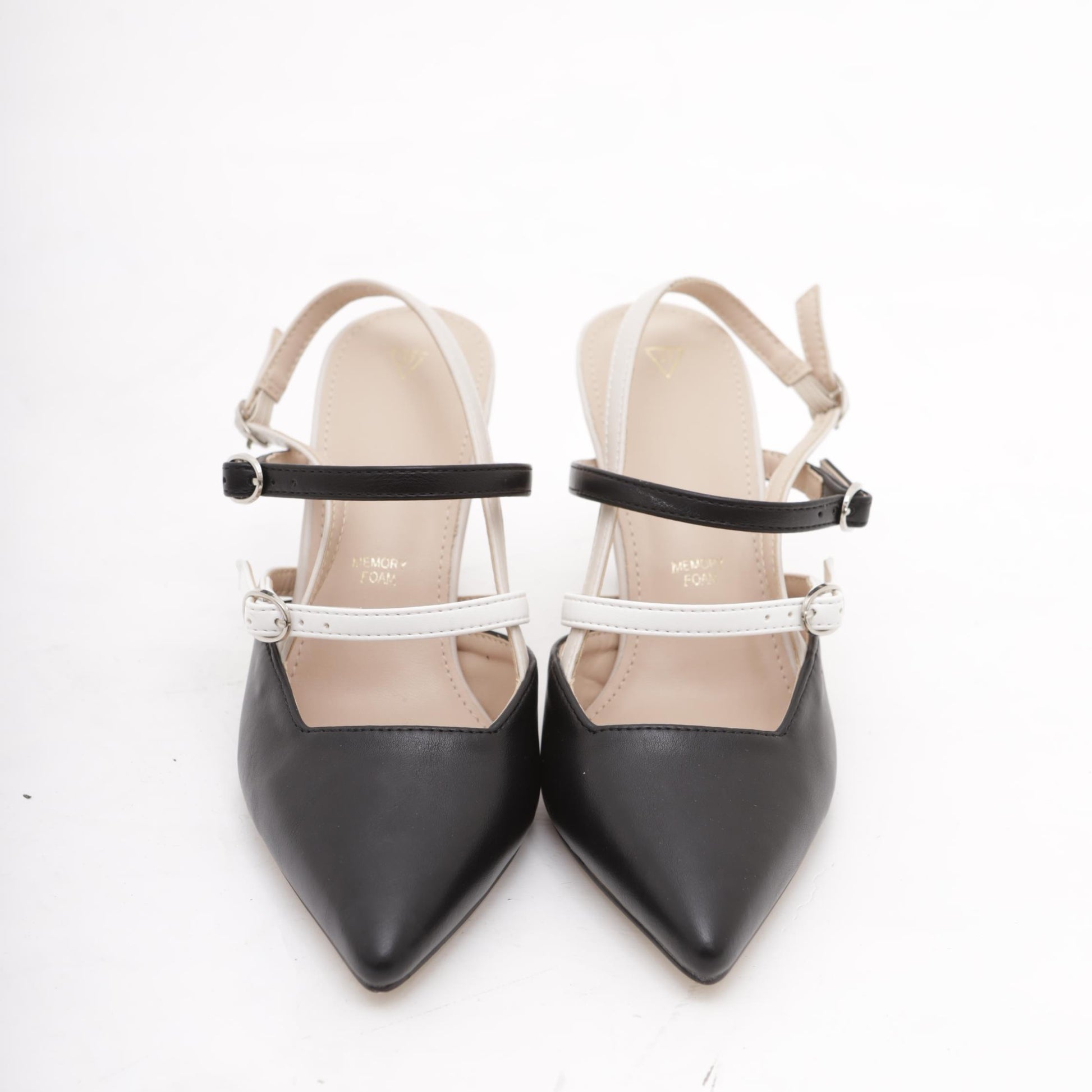 SLINGBACK CINTURINI BICOLORE NERO 