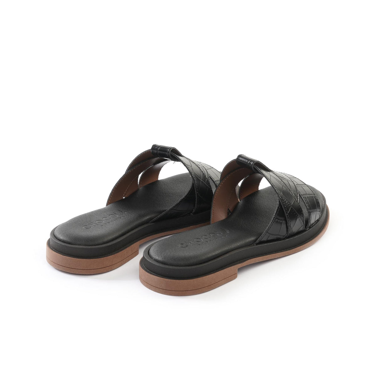 CIABATTINA INTRECCIATA COCCO NERO<BR/> 