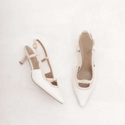 SLINGBACK BICOLORE NUDE 