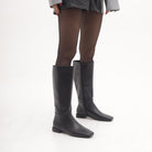 STIVALE FLAT LISCIO NERO 