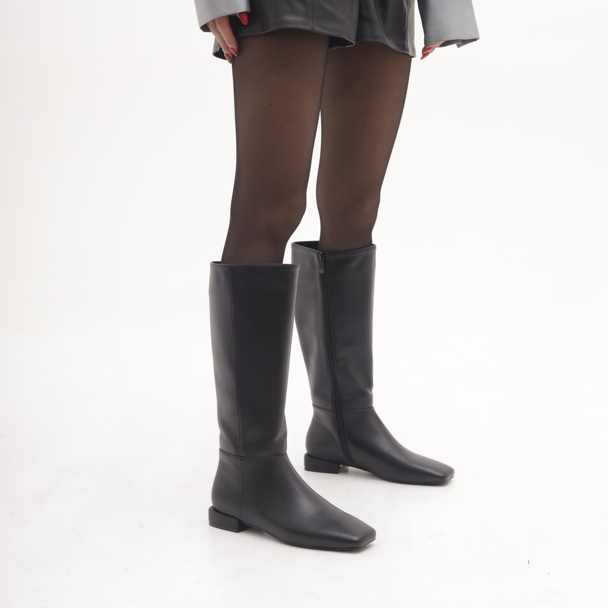 STIVALE FLAT LISCIO NERO 
