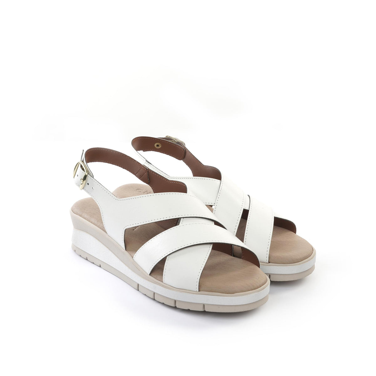 SANDALO ZEPPA FASCE INCROCIATE BIANCO<BR/><BR/> 