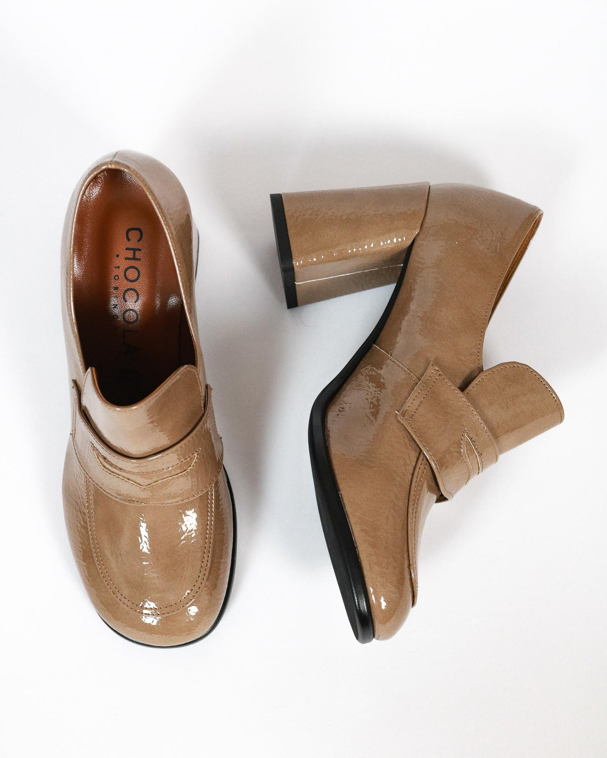 MOCASSINO TACCO ROTONDO TAUPE 