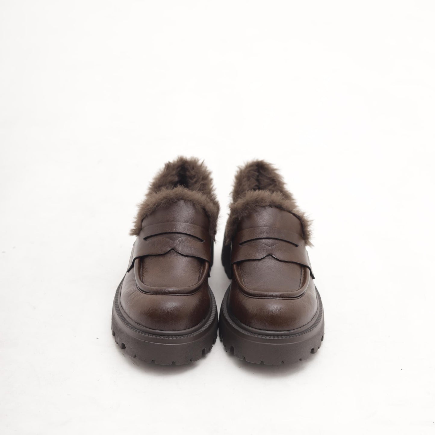 MOCASSINO SUOLA ALTA FUR MARRONE 