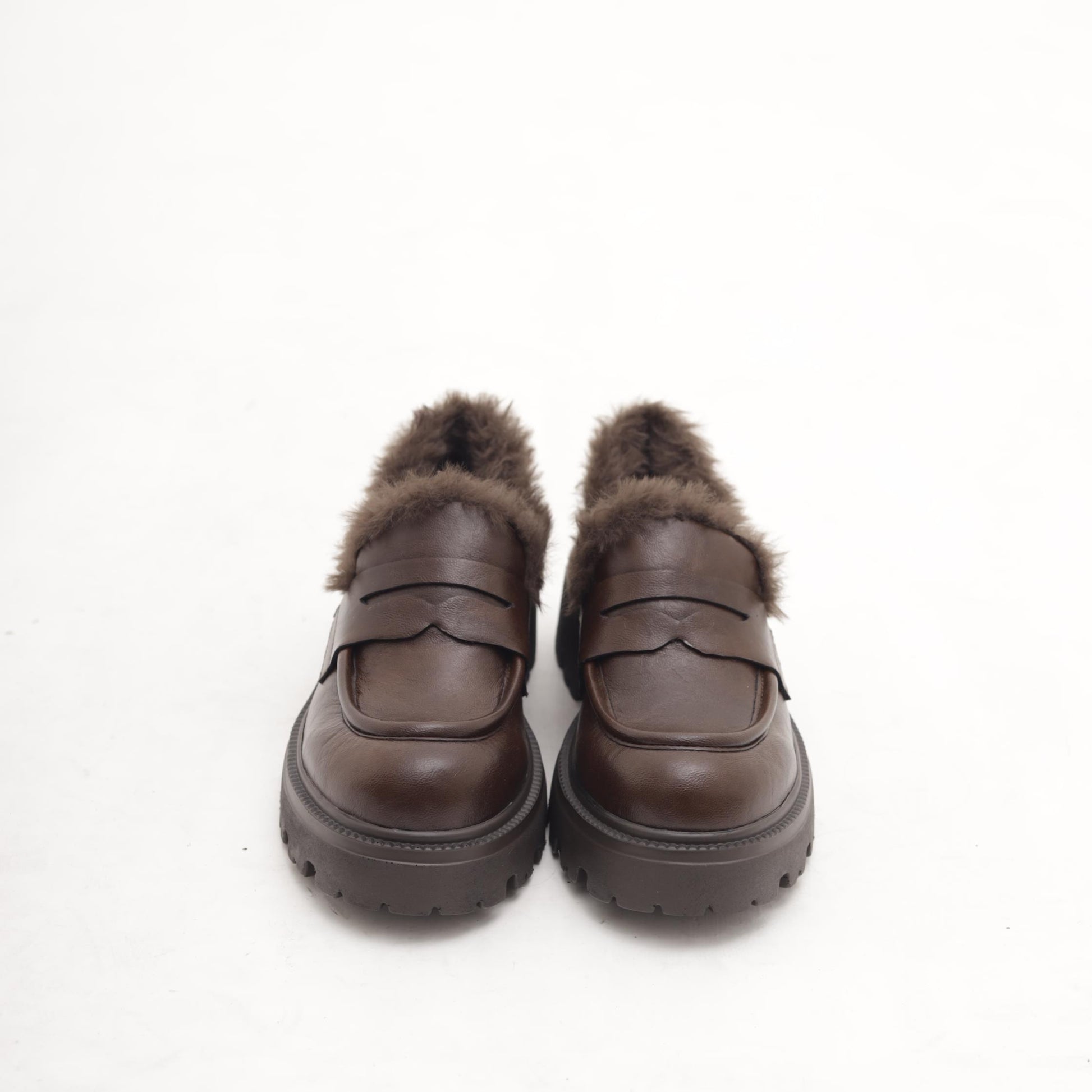 MOCASSINO SUOLA ALTA FUR MARRONE 