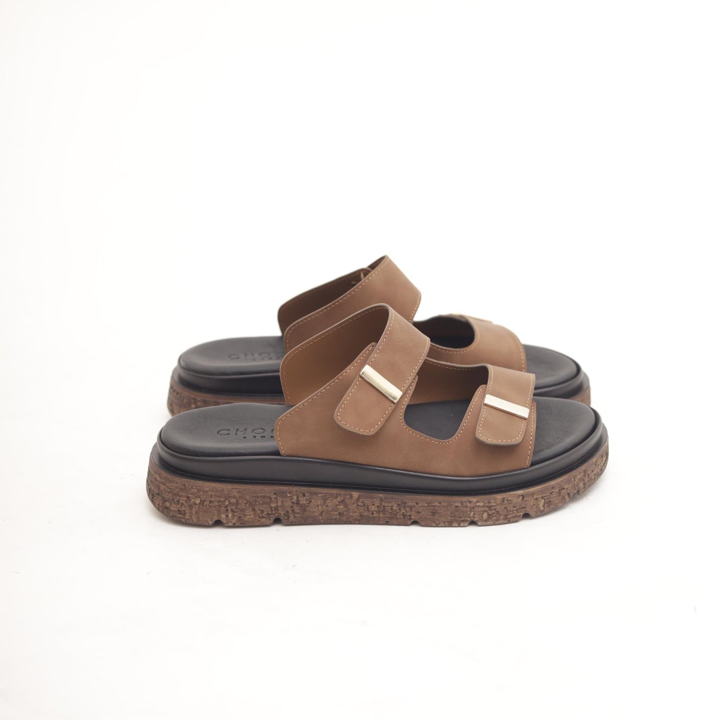 SANDALO DOPPIA FASCIA MARRONE 