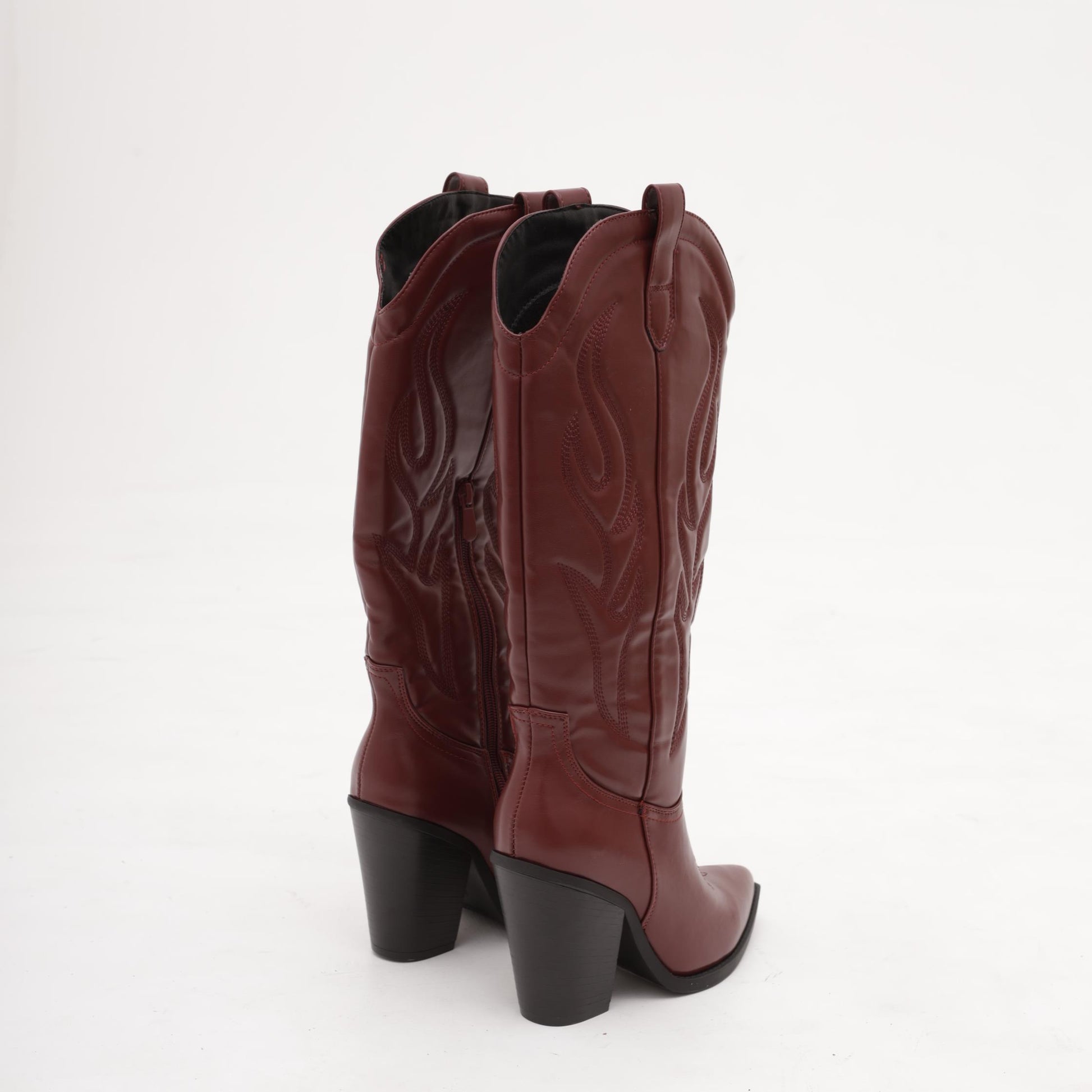 STIVALE TEXANO TACCO ALTO BORDEAUX 