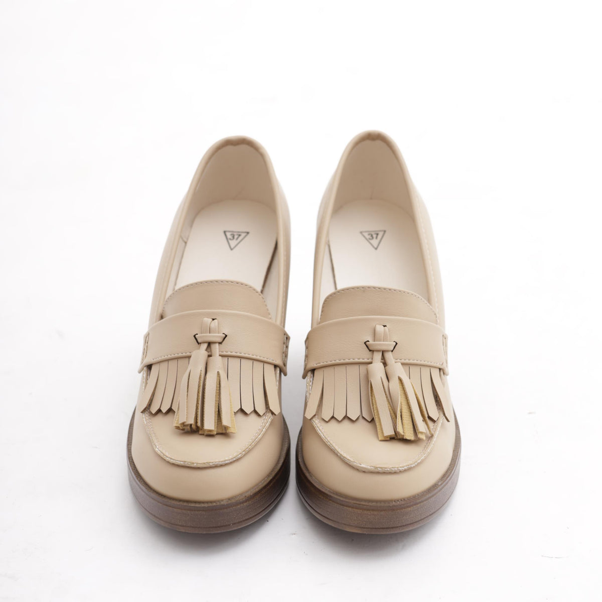 MOCASSINO TACCO NAPPINE BEIGE 