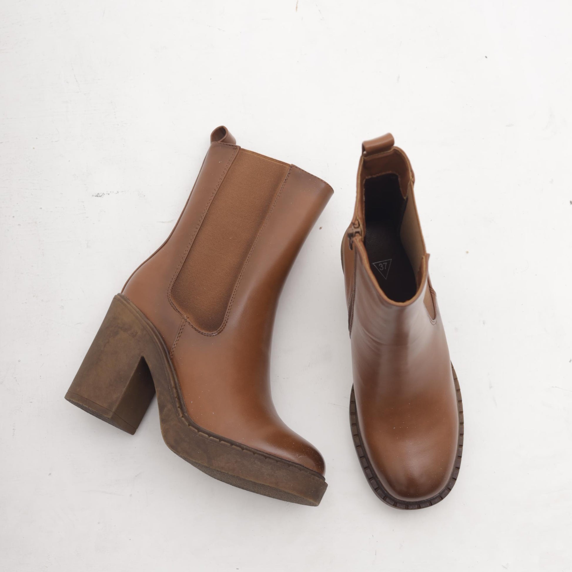 STIVALETTO ELASTICO ZIP TACCO CUOIO MP355-1PUCU CHOCOLA