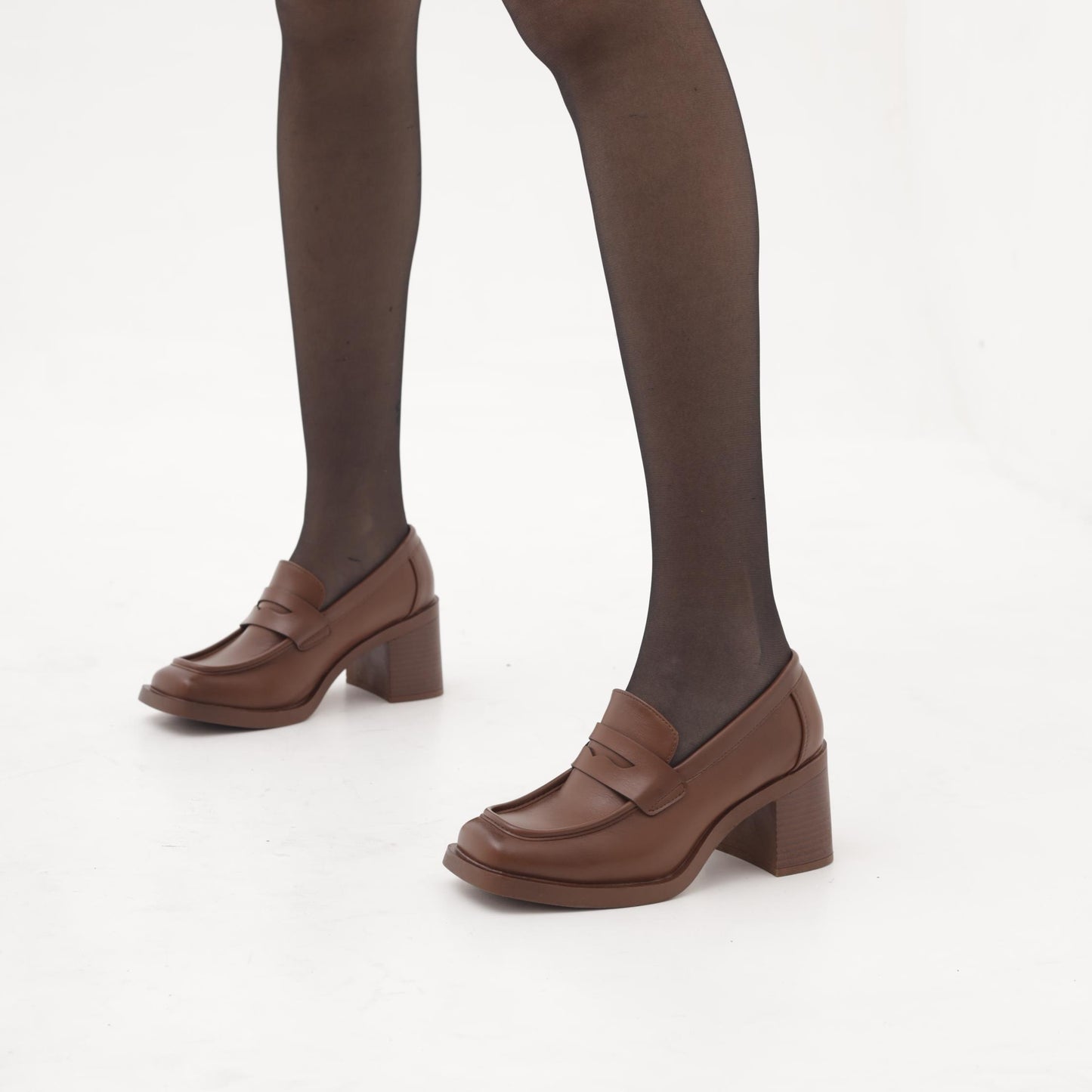 MOCASSINO QUADRATO TACCO MARRONE MP622PUMR CHOCOLA