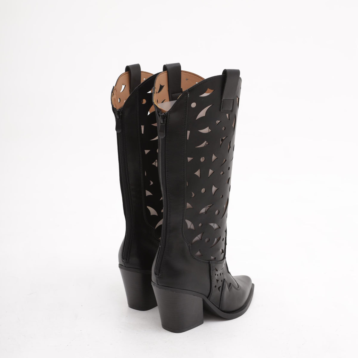 TEXANO ALTO TRAFORATO NERO<BR/> 
