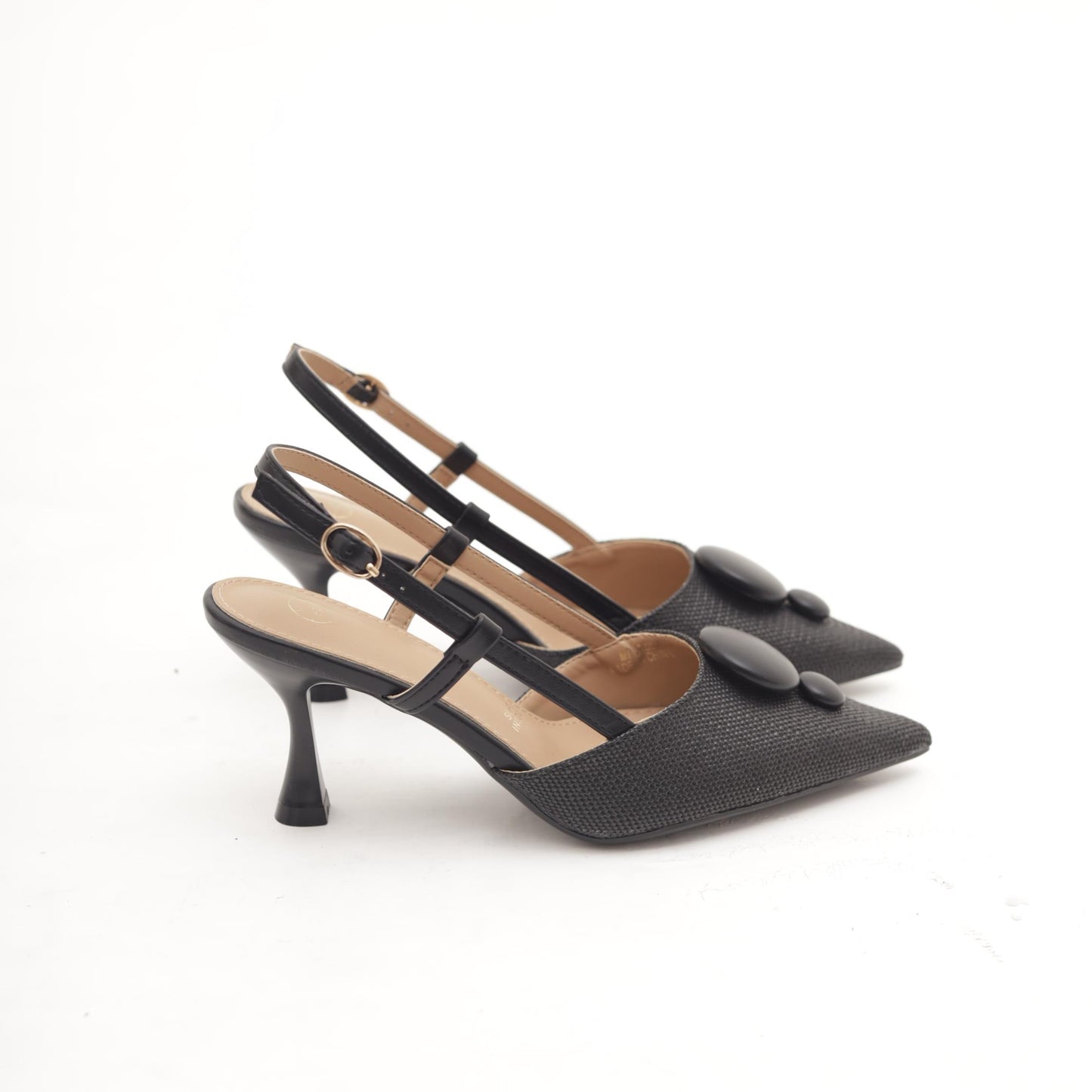 SLINGBACK RAFIA GOCCE NERO 