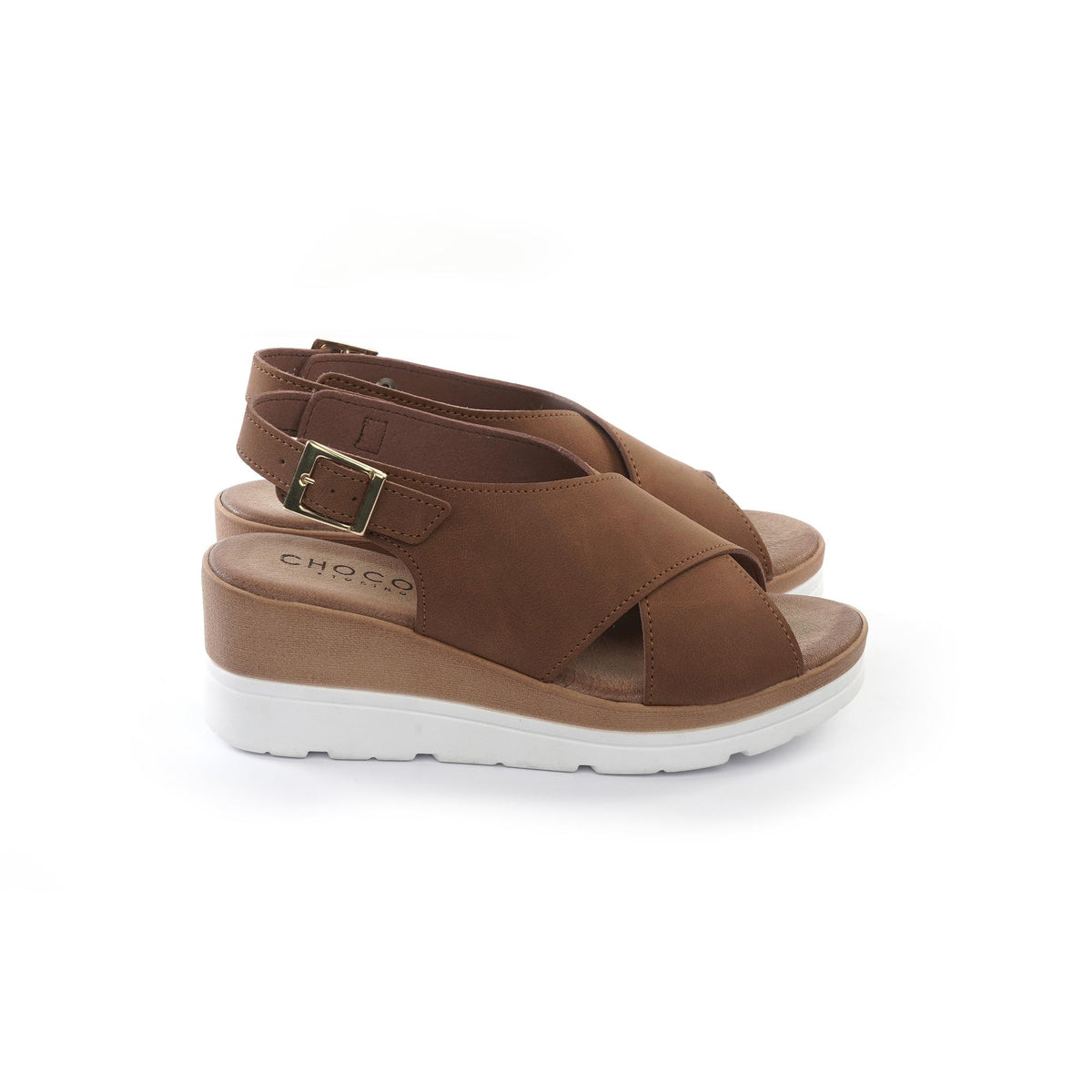 SANDALO ZEPPA INCROCIATO CUOIO<BR/> 