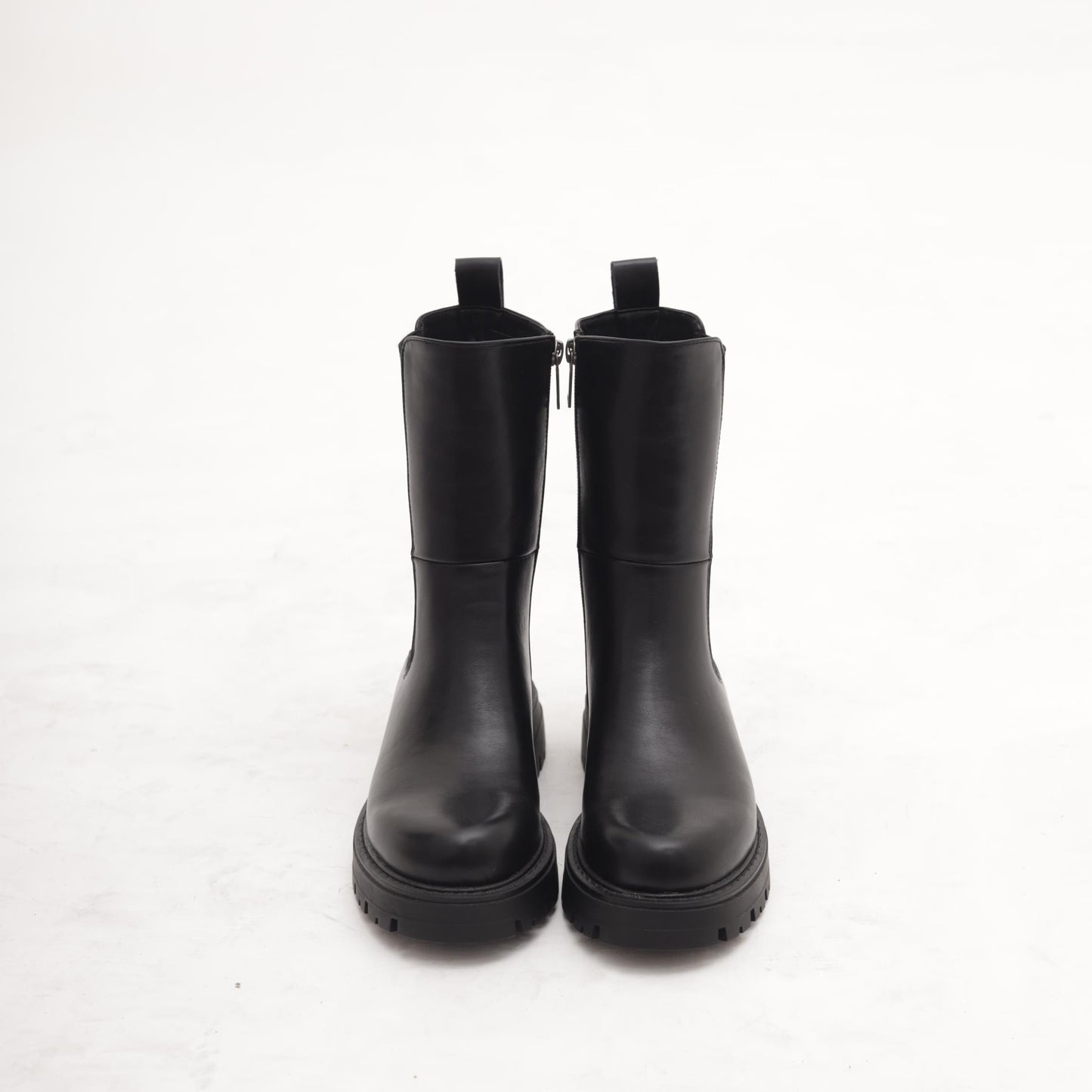 STIVALETTO ELASTICO E ZIP NERO<BR/> 