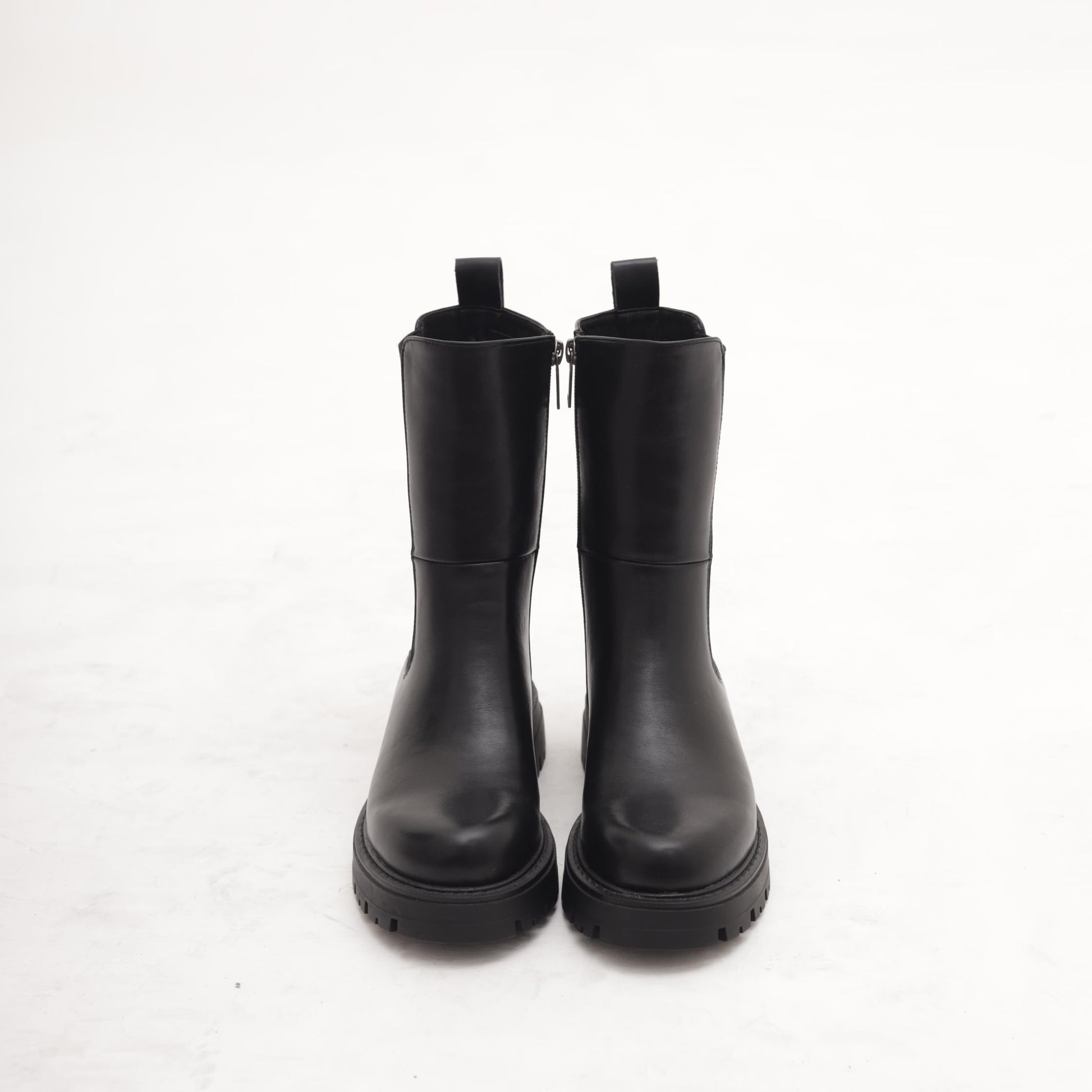 STIVALETTO ELASTICO E ZIP NERO<BR/> 