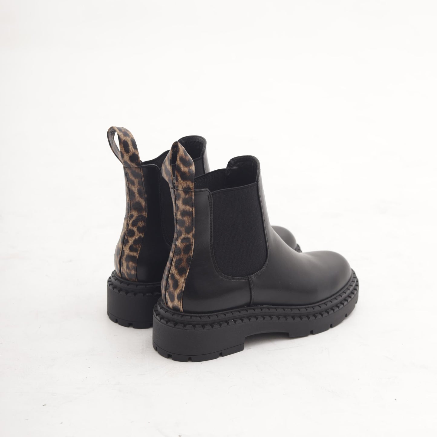 STIVALETTO CHELSEA BASSO ANIMALIER NERO 