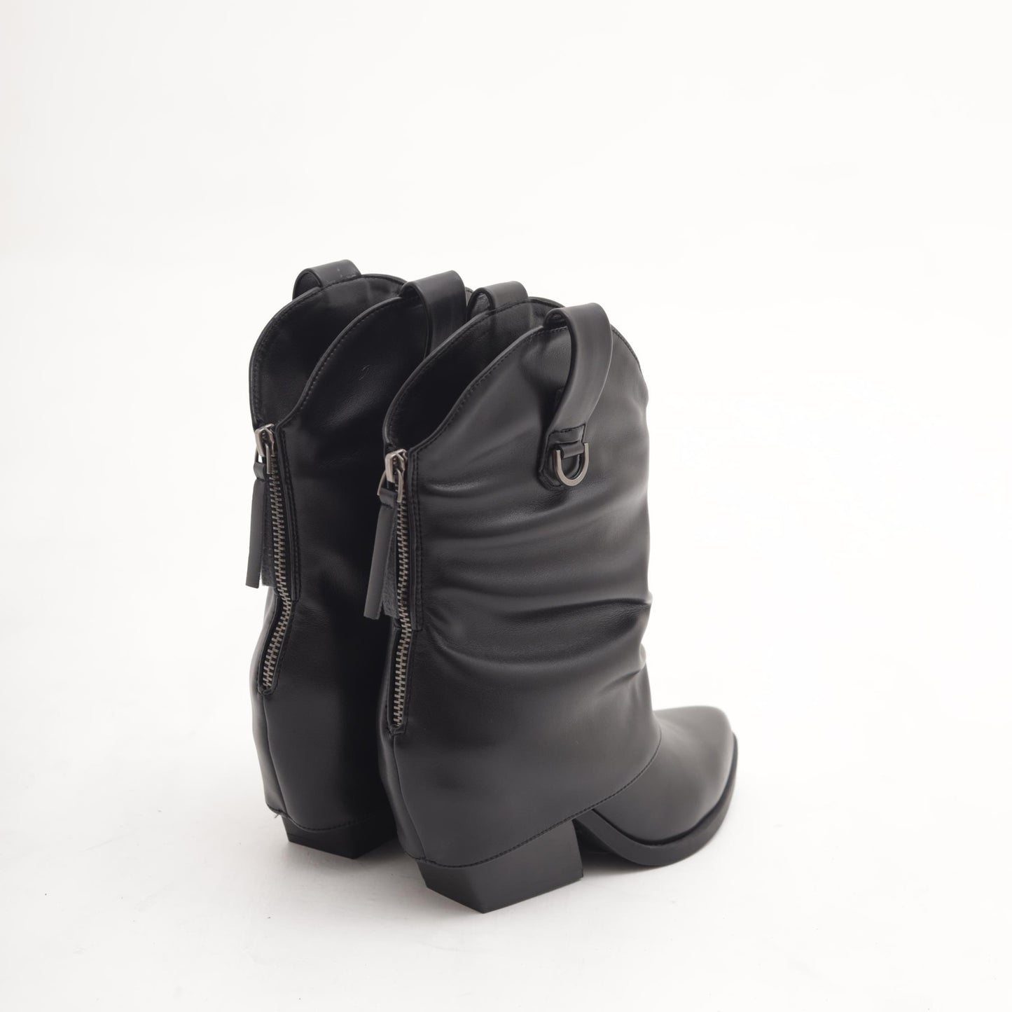 STIVALETTO TEXANO RISVOLTATO NERO MP2704-1PUNE CHOCOLA