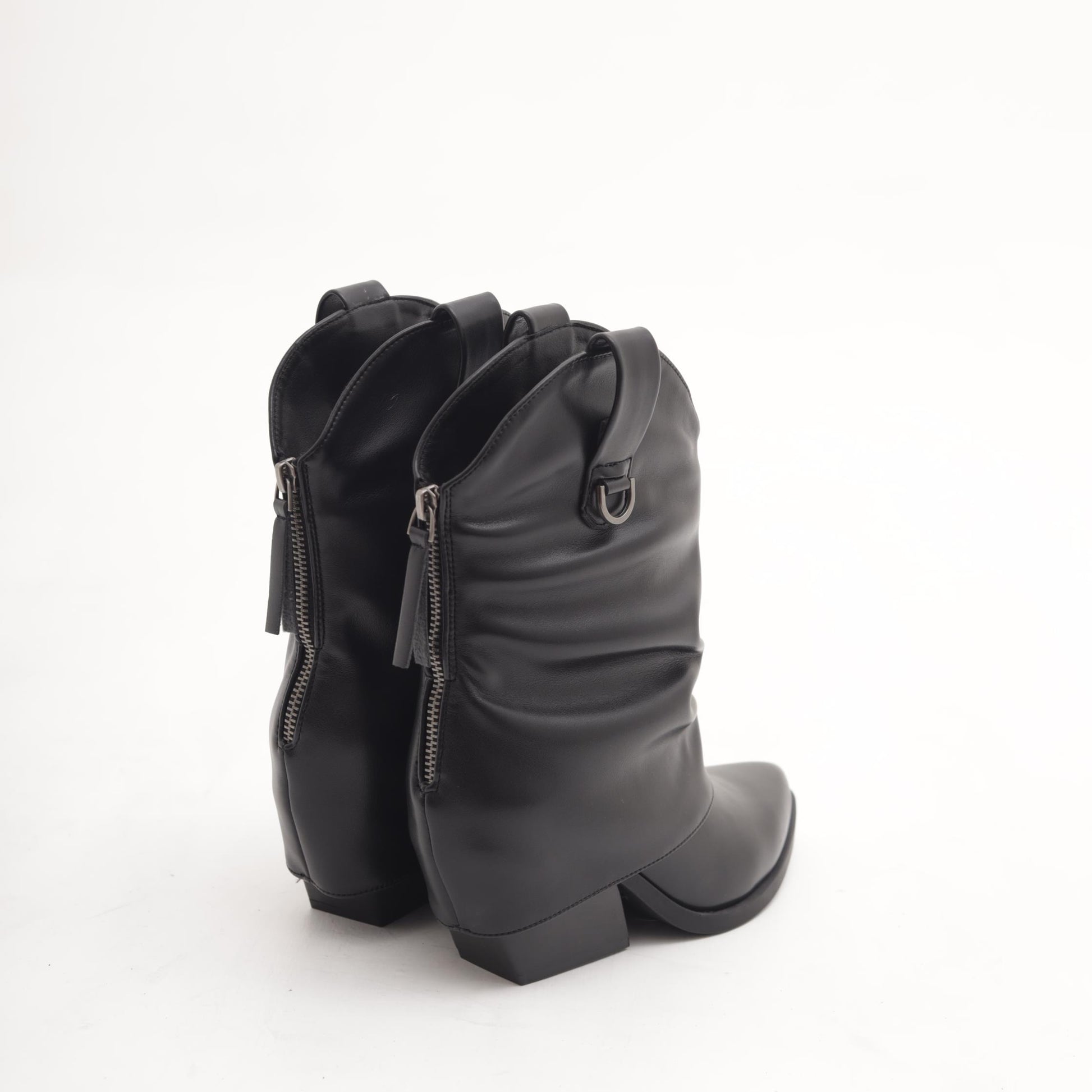 STIVALETTO TEXANO RISVOLTATO NERO MP2704-1PUNE CHOCOLA