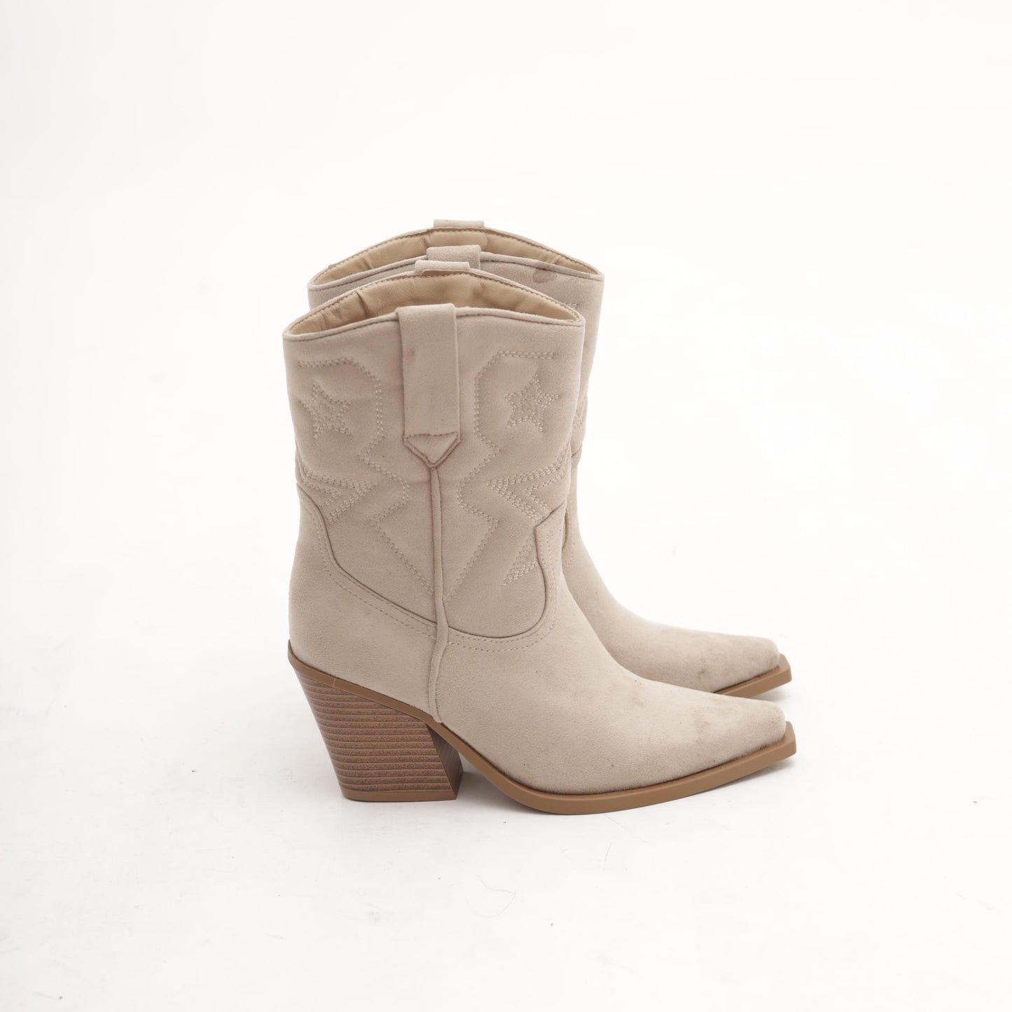 STIVALETTO TEXANO RICAMO STARS TORTORA 