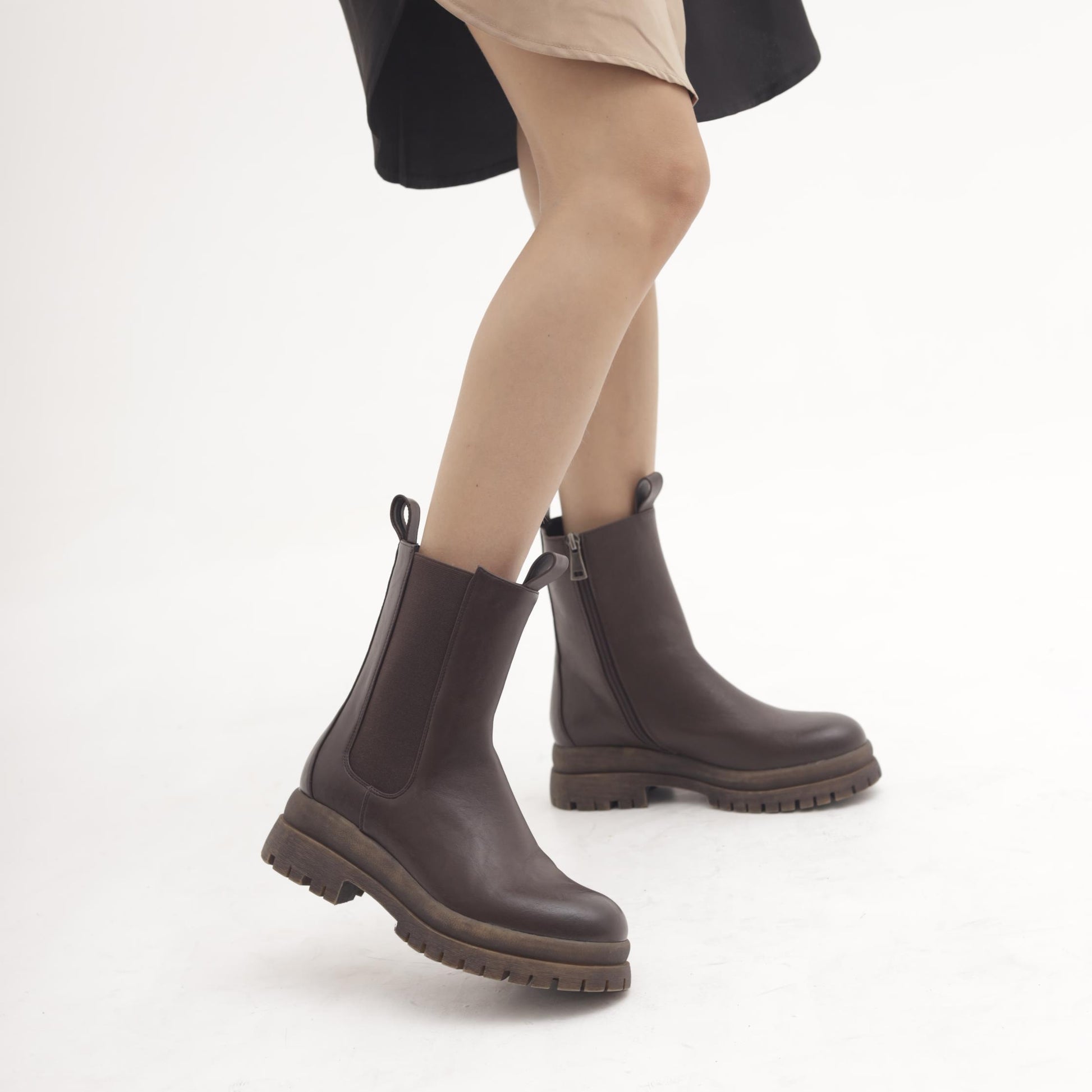 STIVALETTO ELASTICO E ZIP TESTA DI MORO 