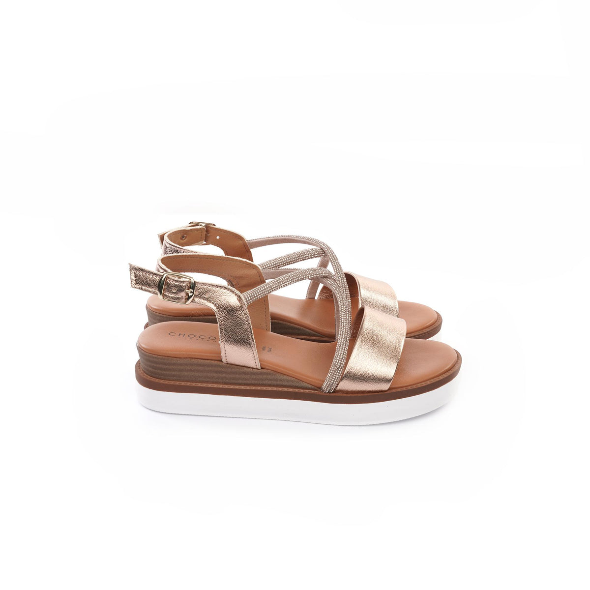 SANDALO ZEPPA BRILLANTINI RAME<BR/> 