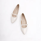 DECOLLETE' FLAT CINTURINO PANNA 