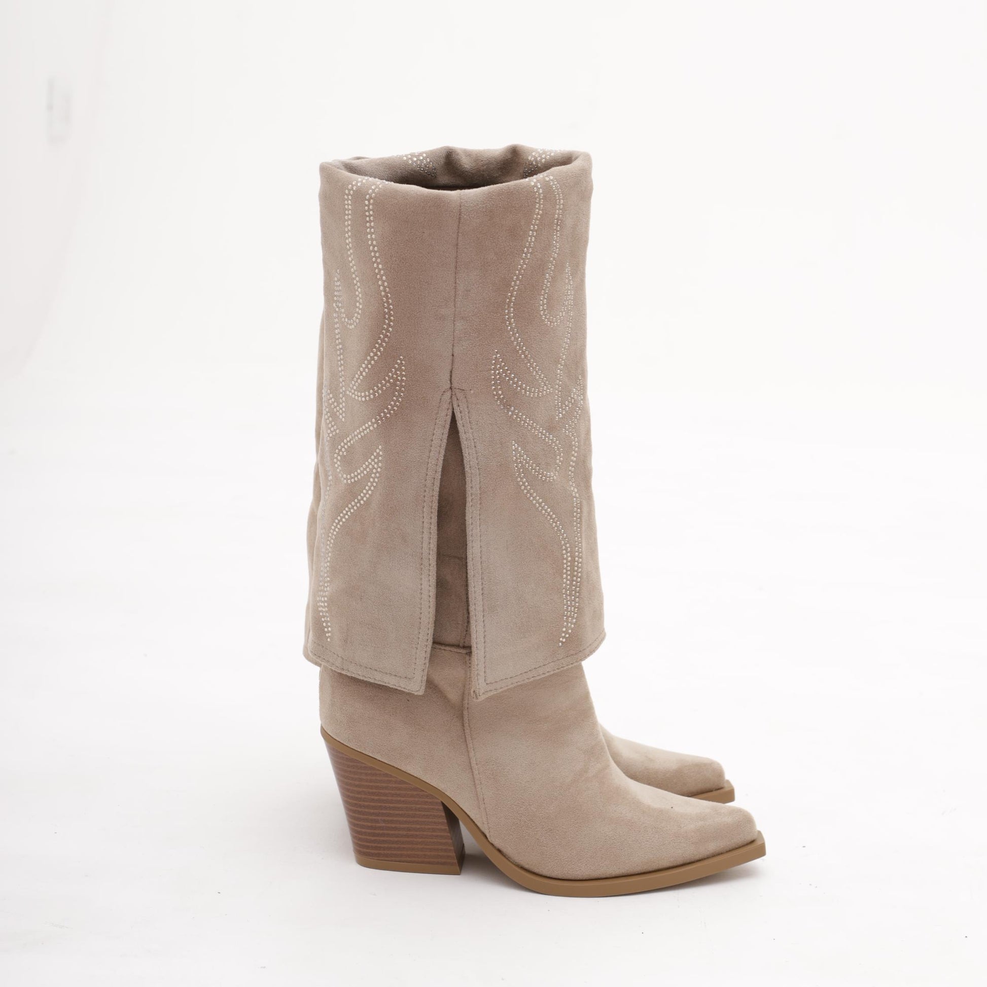 CAMPEROS ALTO RISVOLTATO RICAMO TORTORA MP736-7MFTA CHOCOLA