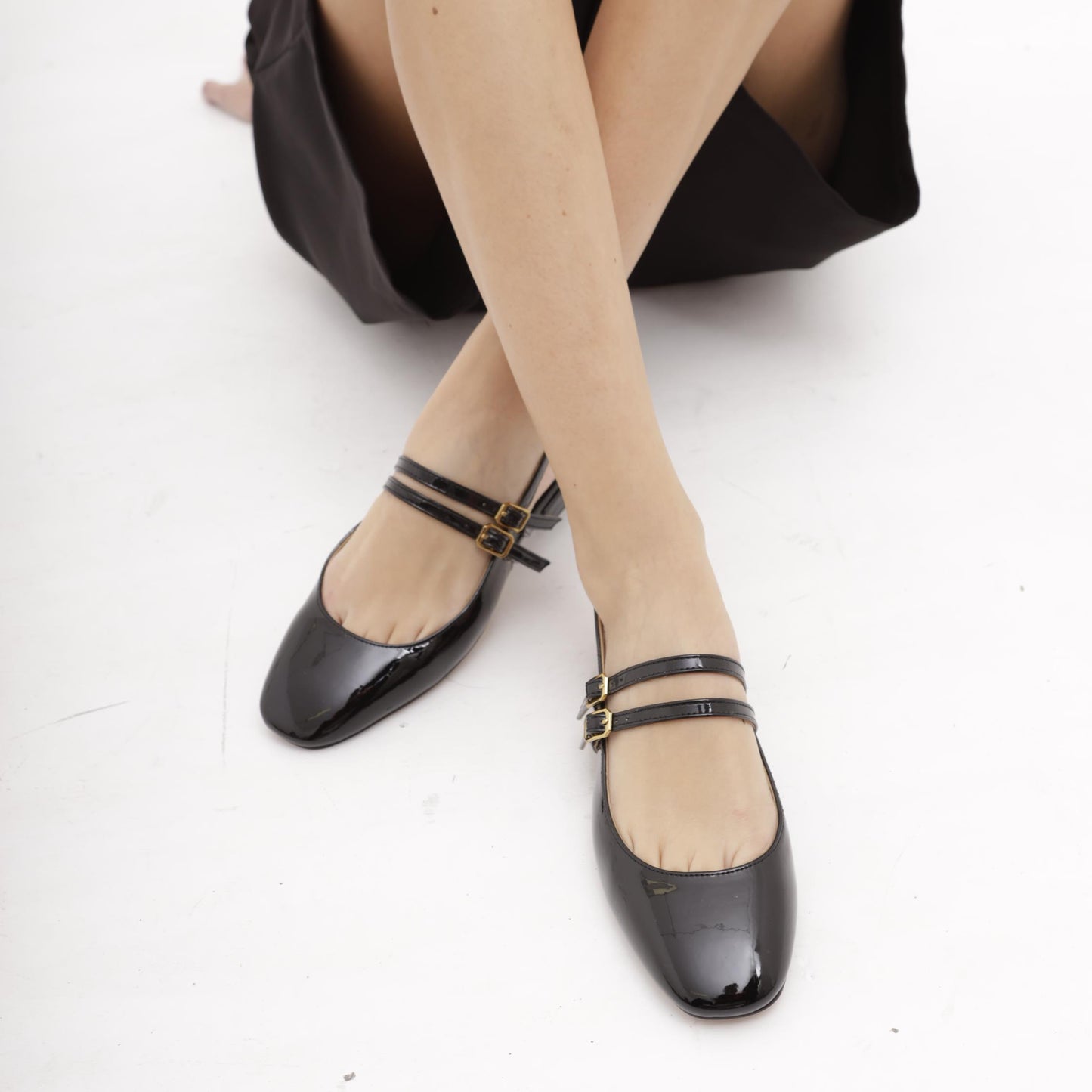 SLINGBACK FLAT NERO 