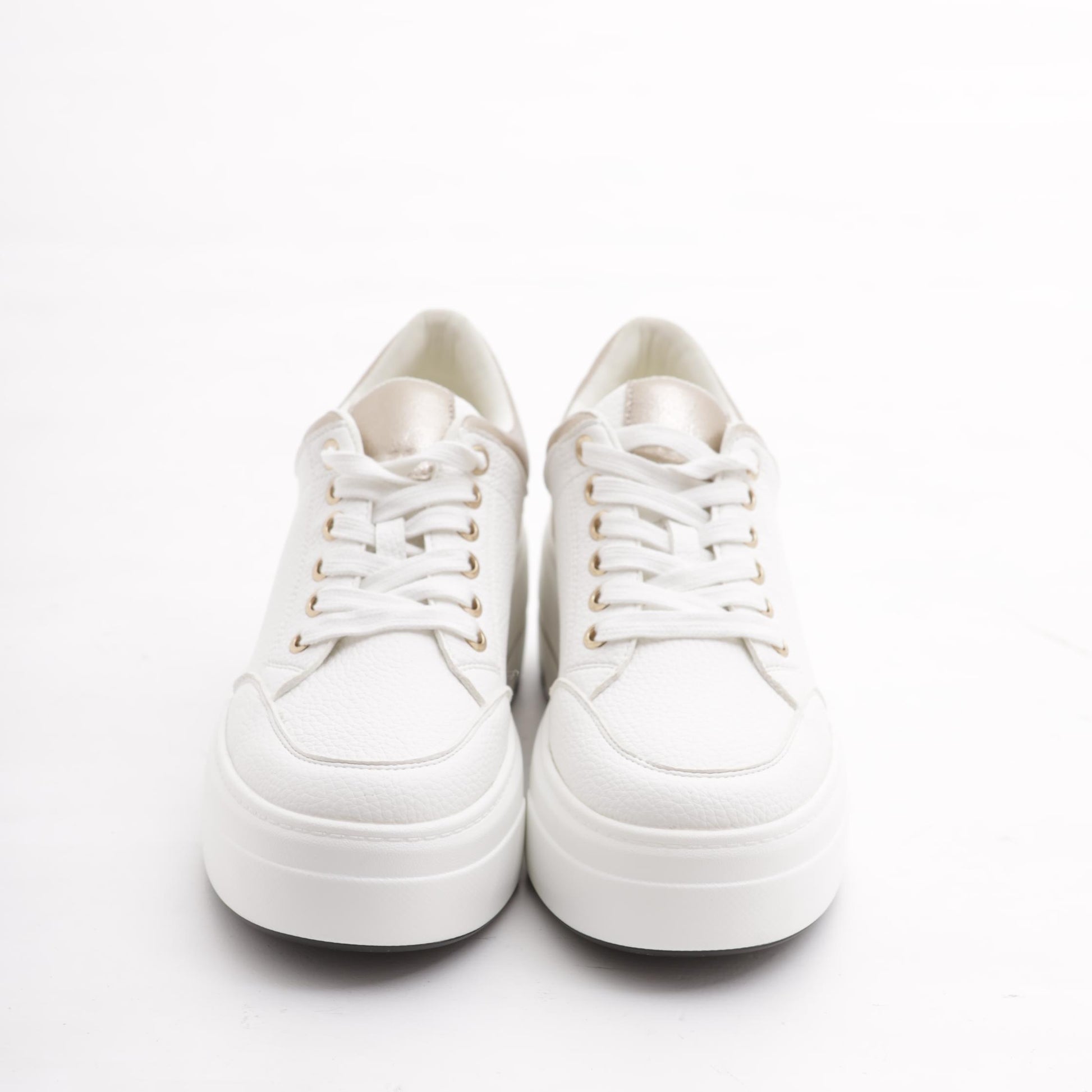 SNEAKERS FLATFORM BIANCO/PLATINO 