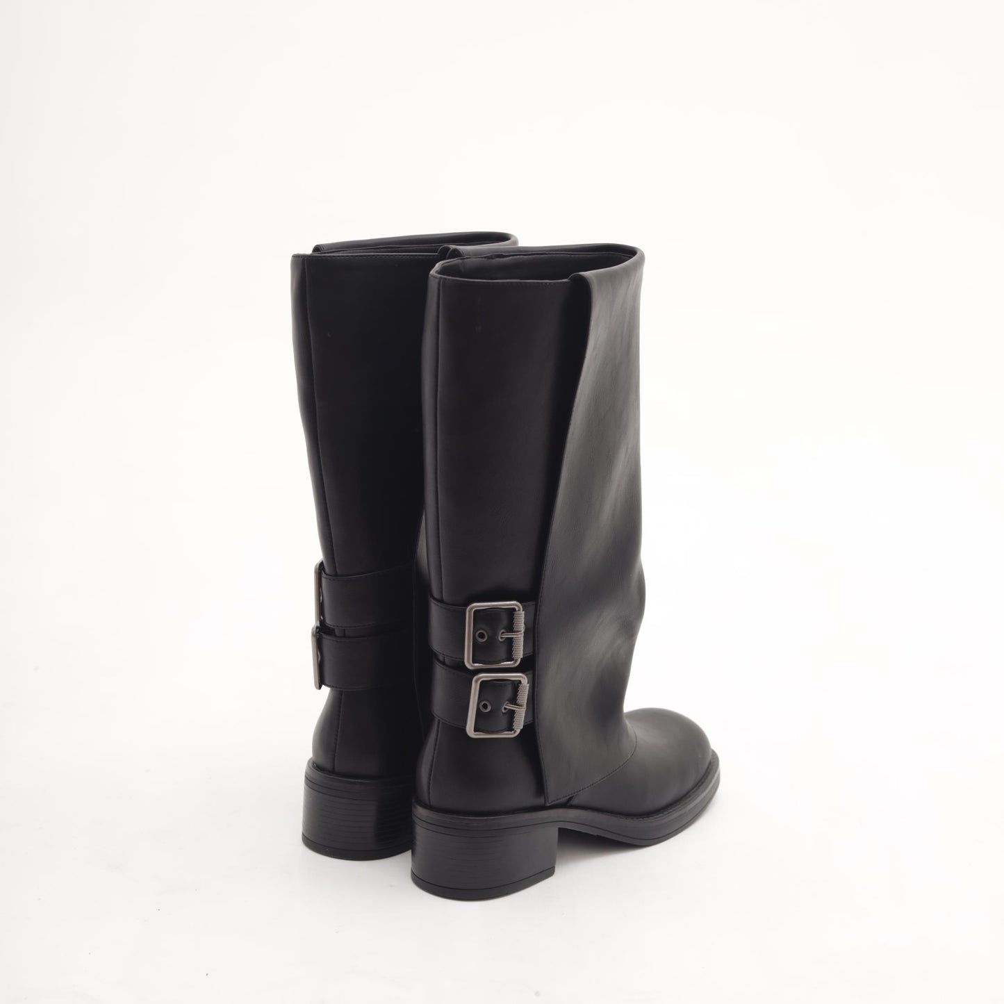 BIKER RISVOLTATO DOPPIA FIBBIA NERO MP2707-1PUNE CHOCOLA