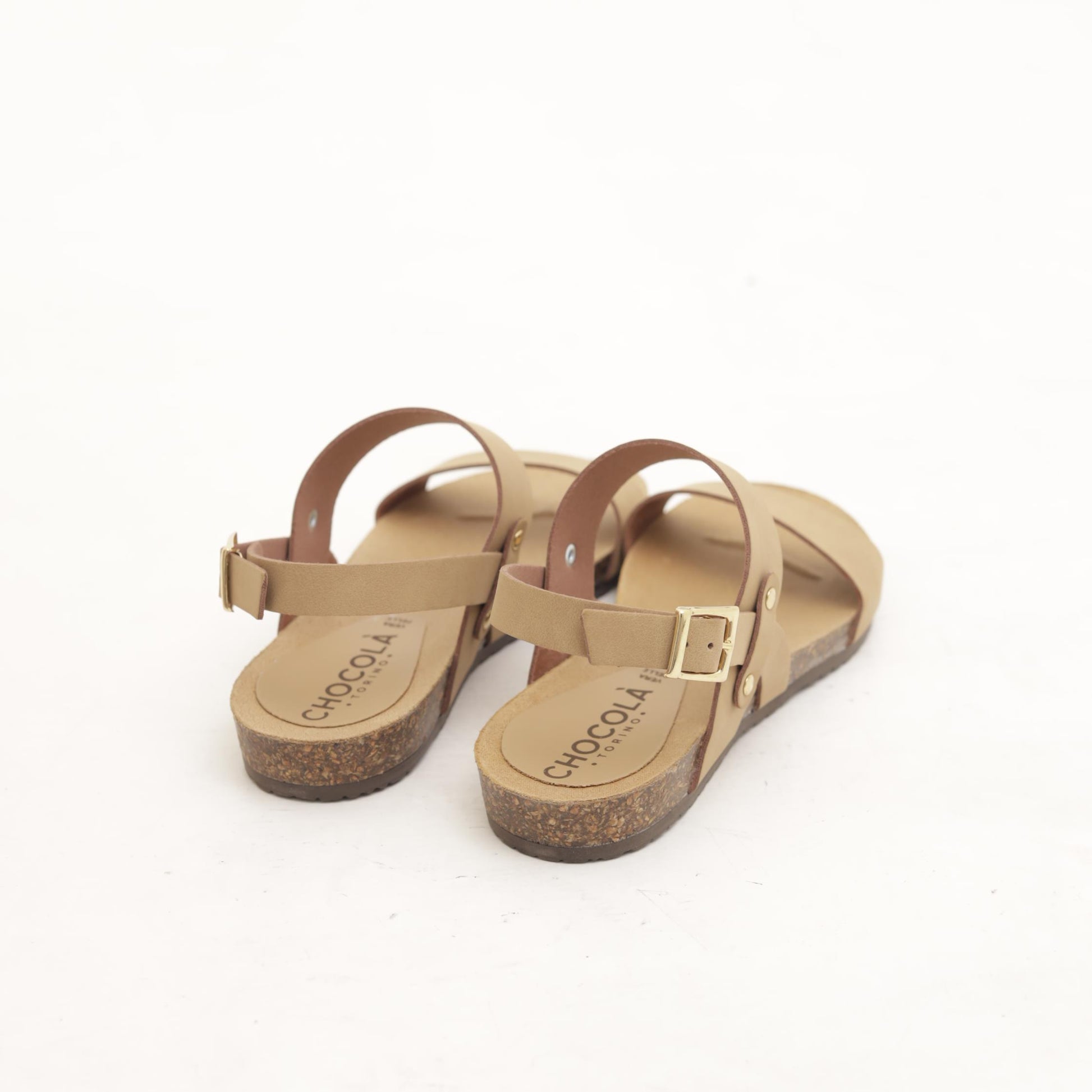 SANDALO BIO DOPPIA FASCIA BEIGE 
