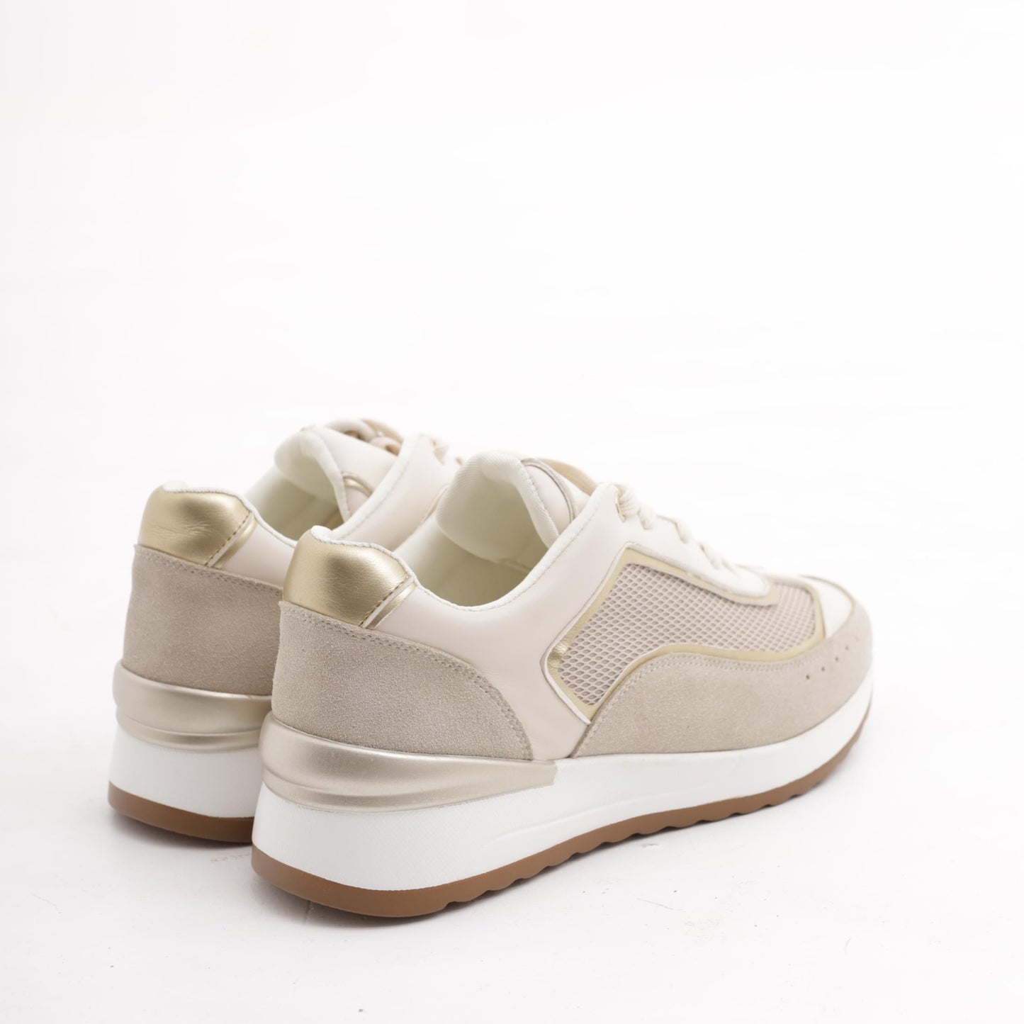 SNEAKERS RETE ALTA BEIGE<BR/> 