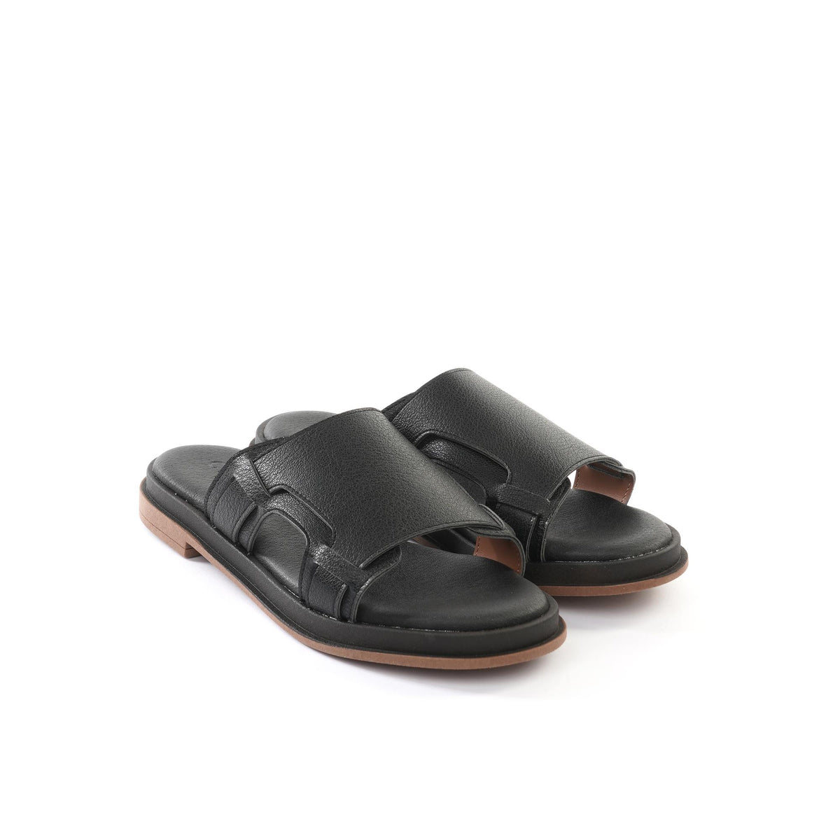 CIABATTINA FASCIONE NERO<BR/> 
