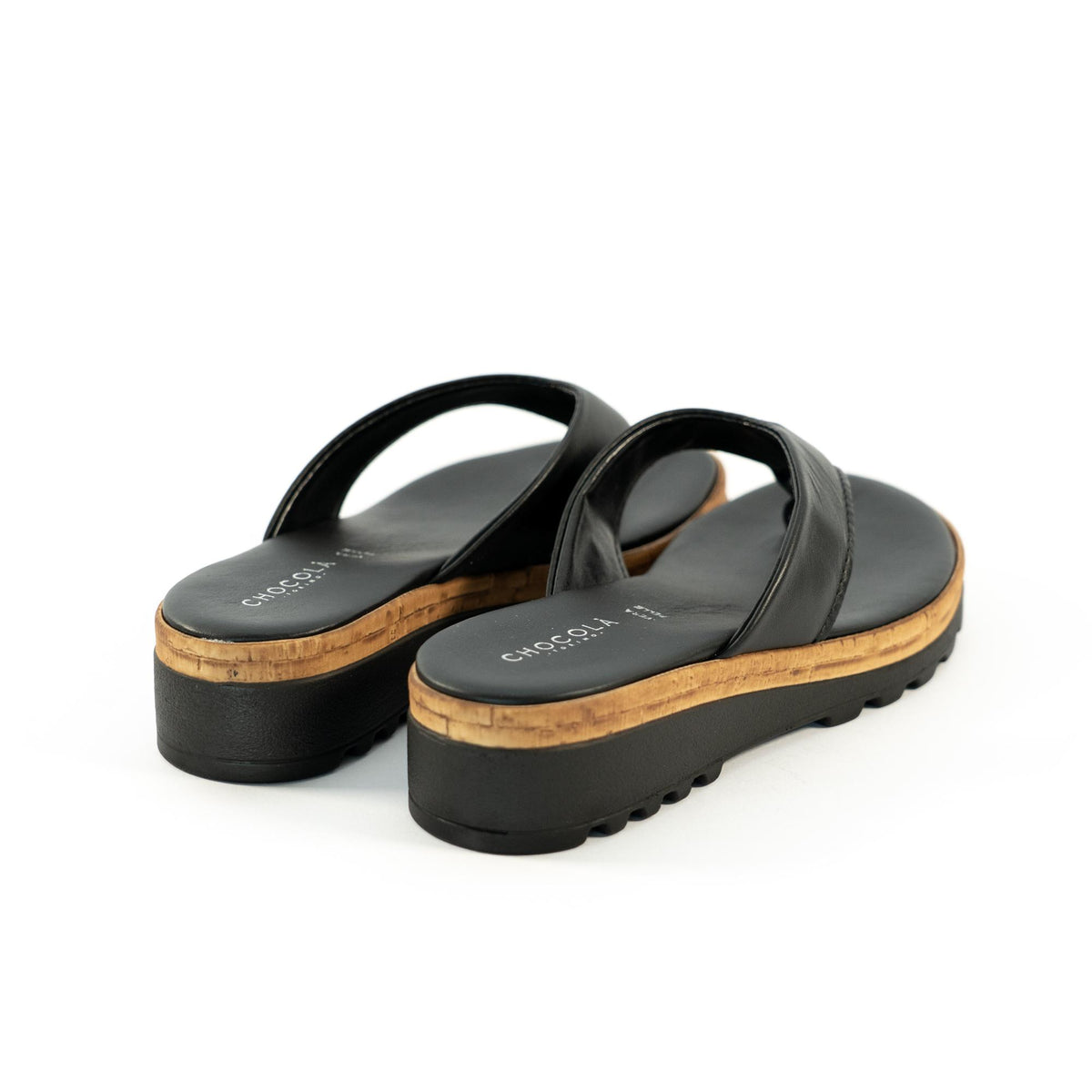 CIABATTA INFRADITO VERA PELLE NERO<BR/> 