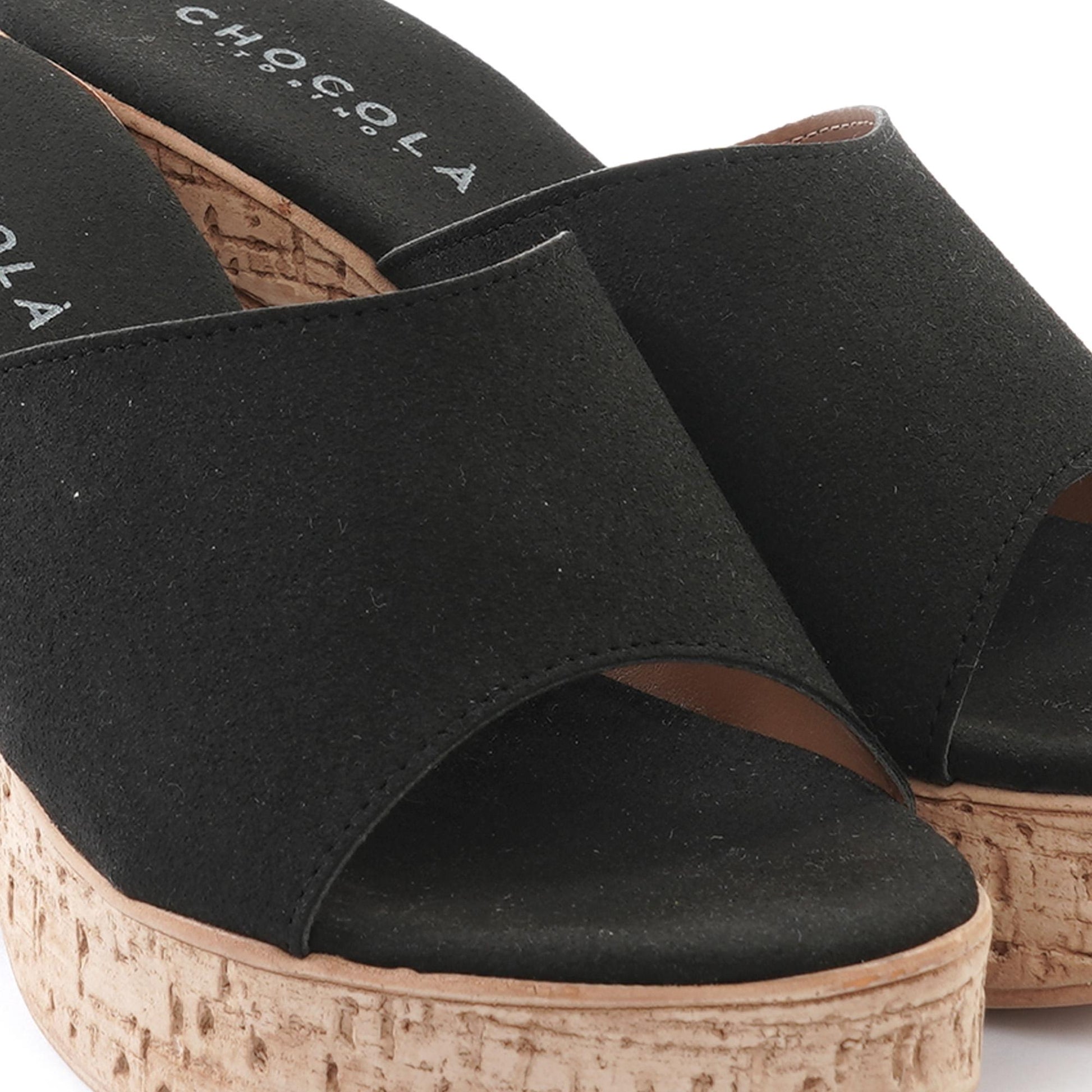 MULE TACCO SUGHERO NERO<BR/> 