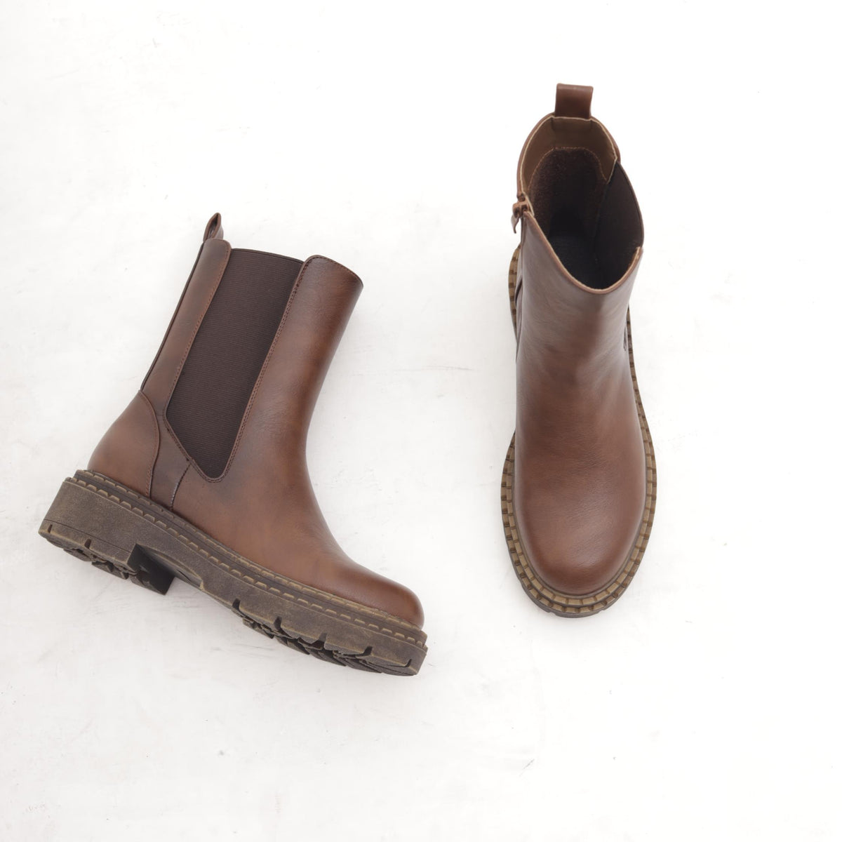 STIVALETTO ELASTICO E ZIP MARRONE 