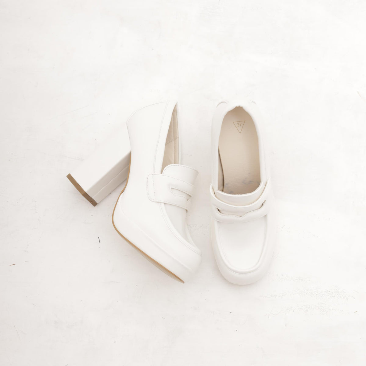MOCASSINO TACCO ALTO BIANCO 