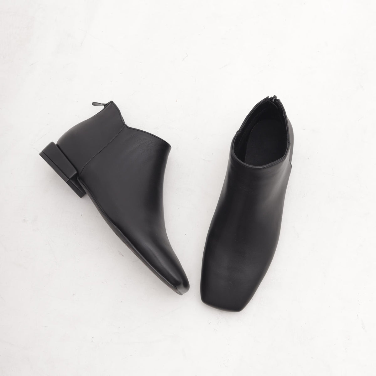 STIVALETTO FLAT QUADRATO NERO 