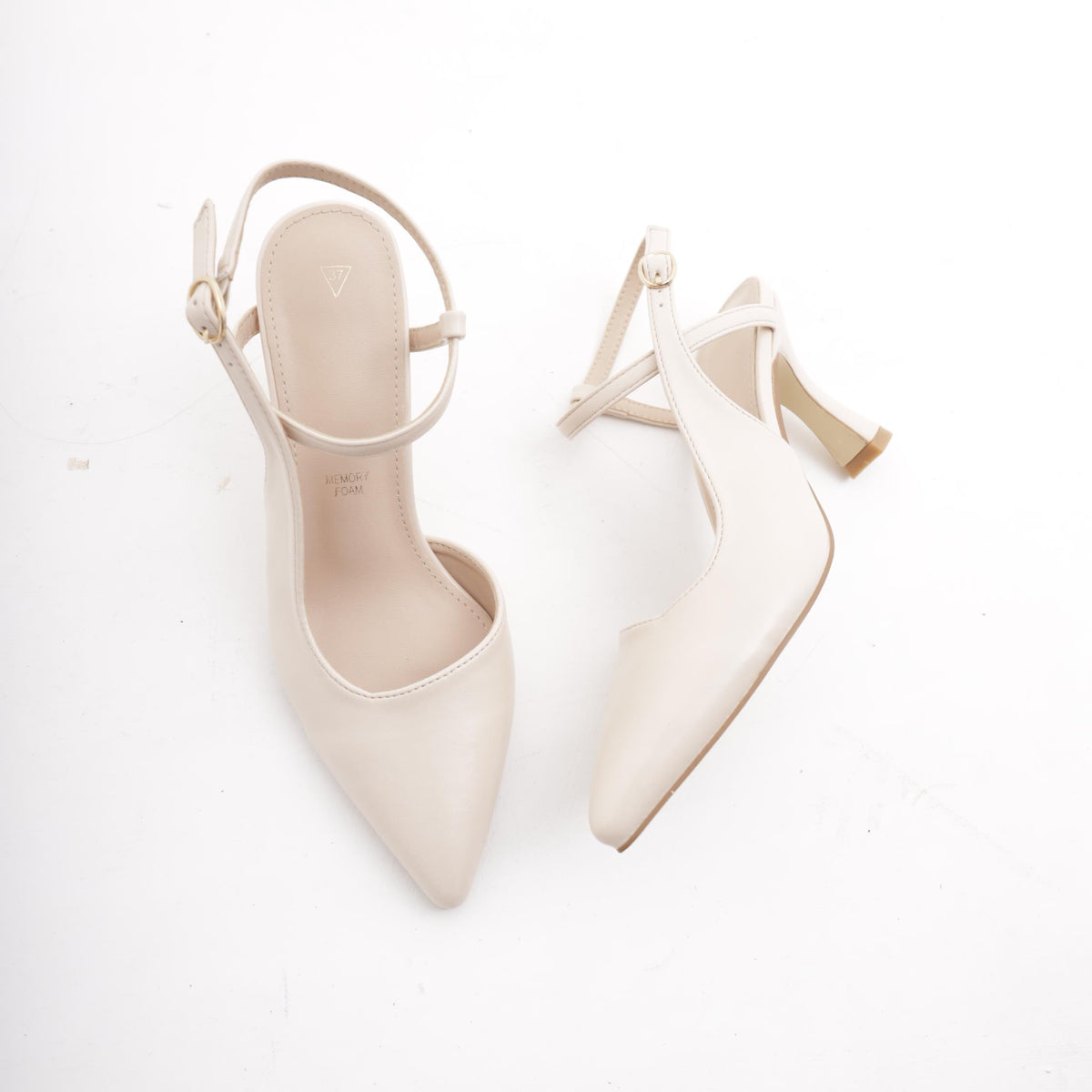 SLINGBACK CROSS NUDE 