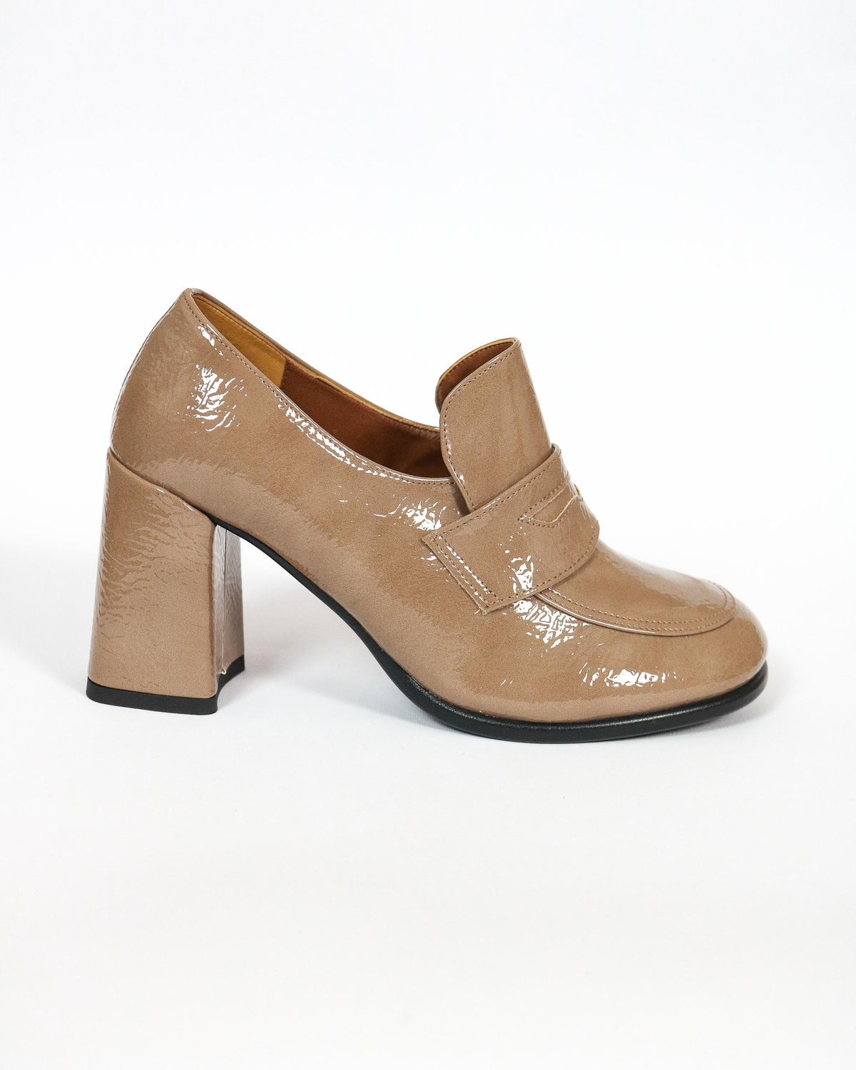 MOCASSINO TACCO ROTONDO TAUPE 
